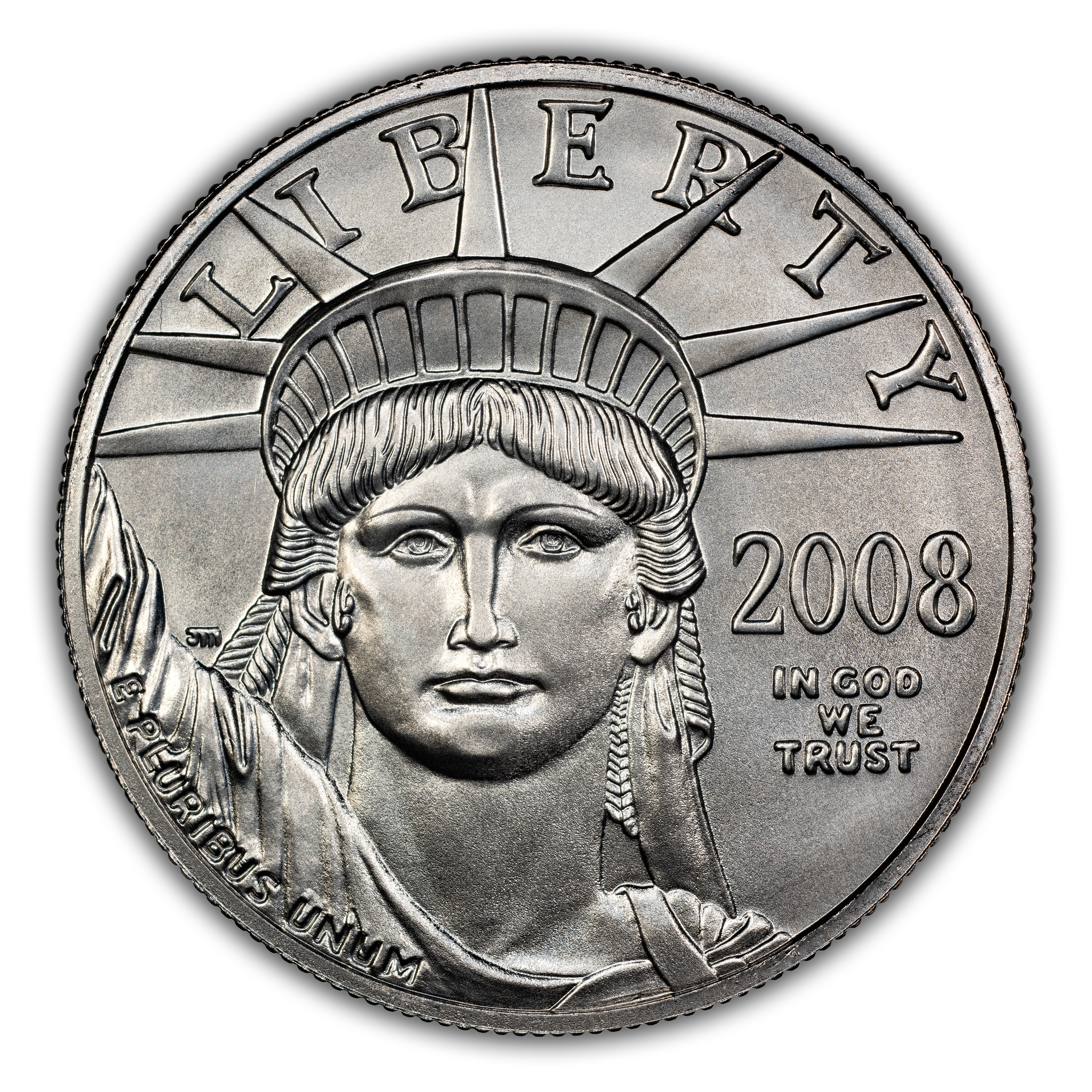 2008 P$100 Platinum Eagle MS