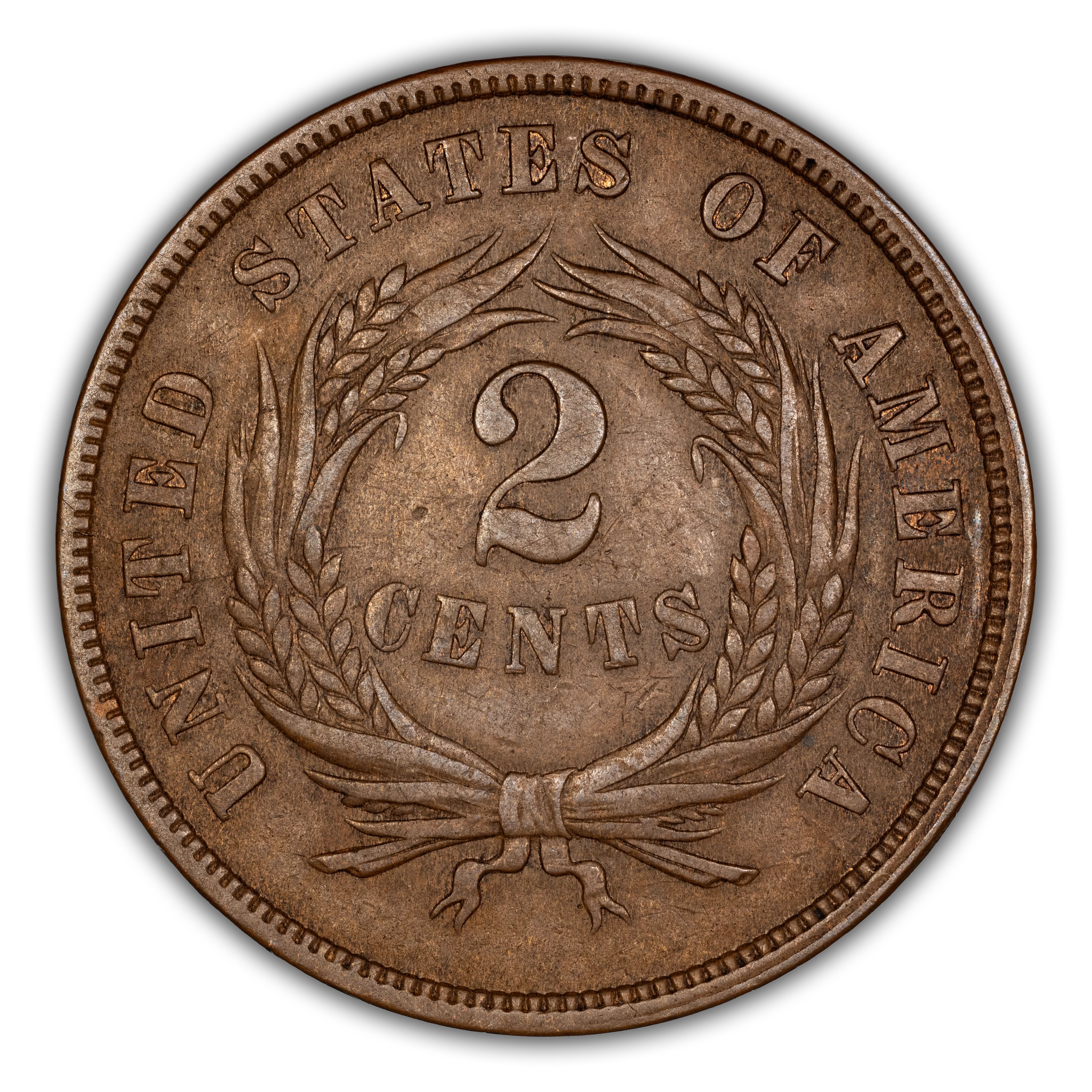 1867 2c Doubled Die Obverse  MS BN VF35 BN CAC thumbnail 23