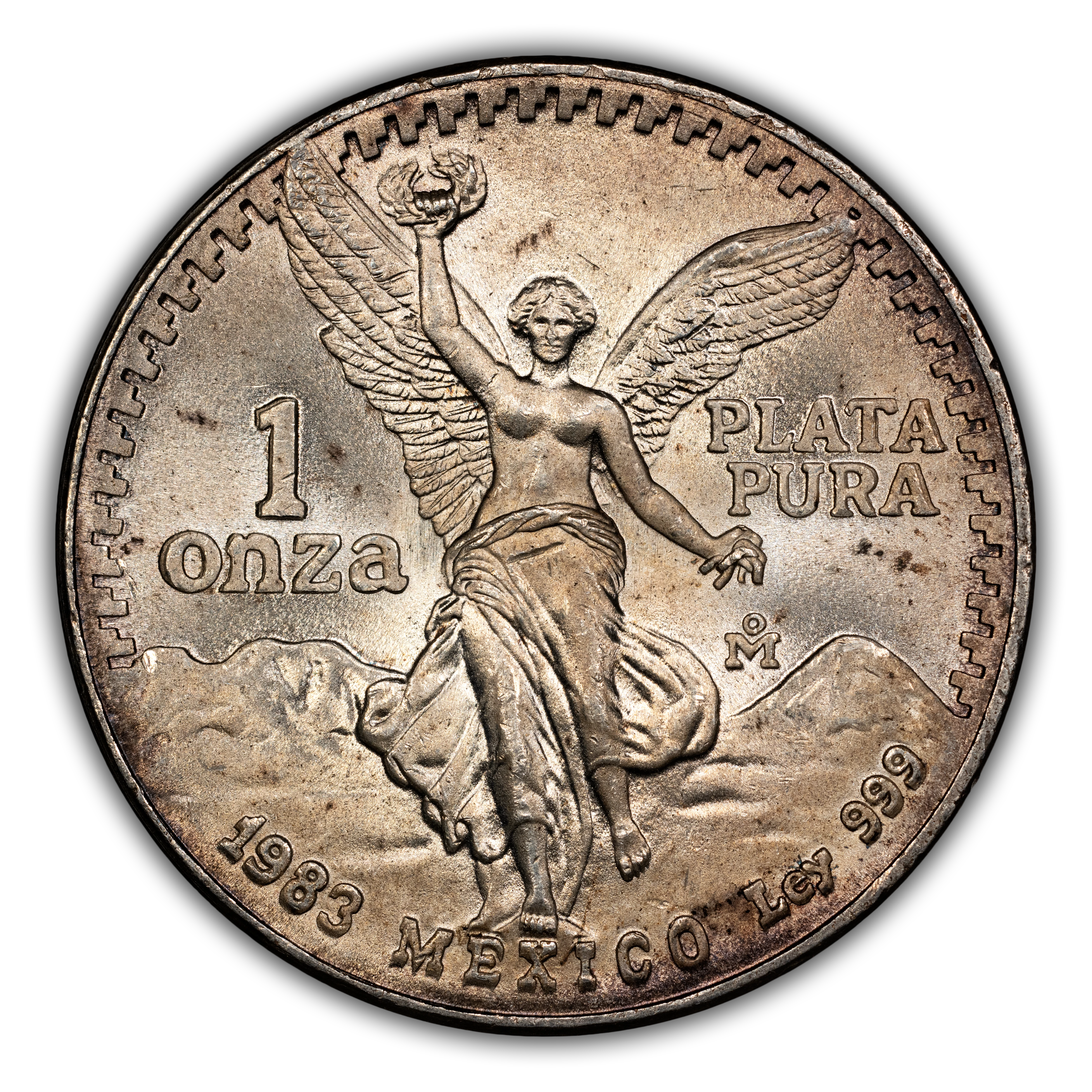 1983-Mo 1 Onza Libertad, Silver, Doubled Die Obverse MS