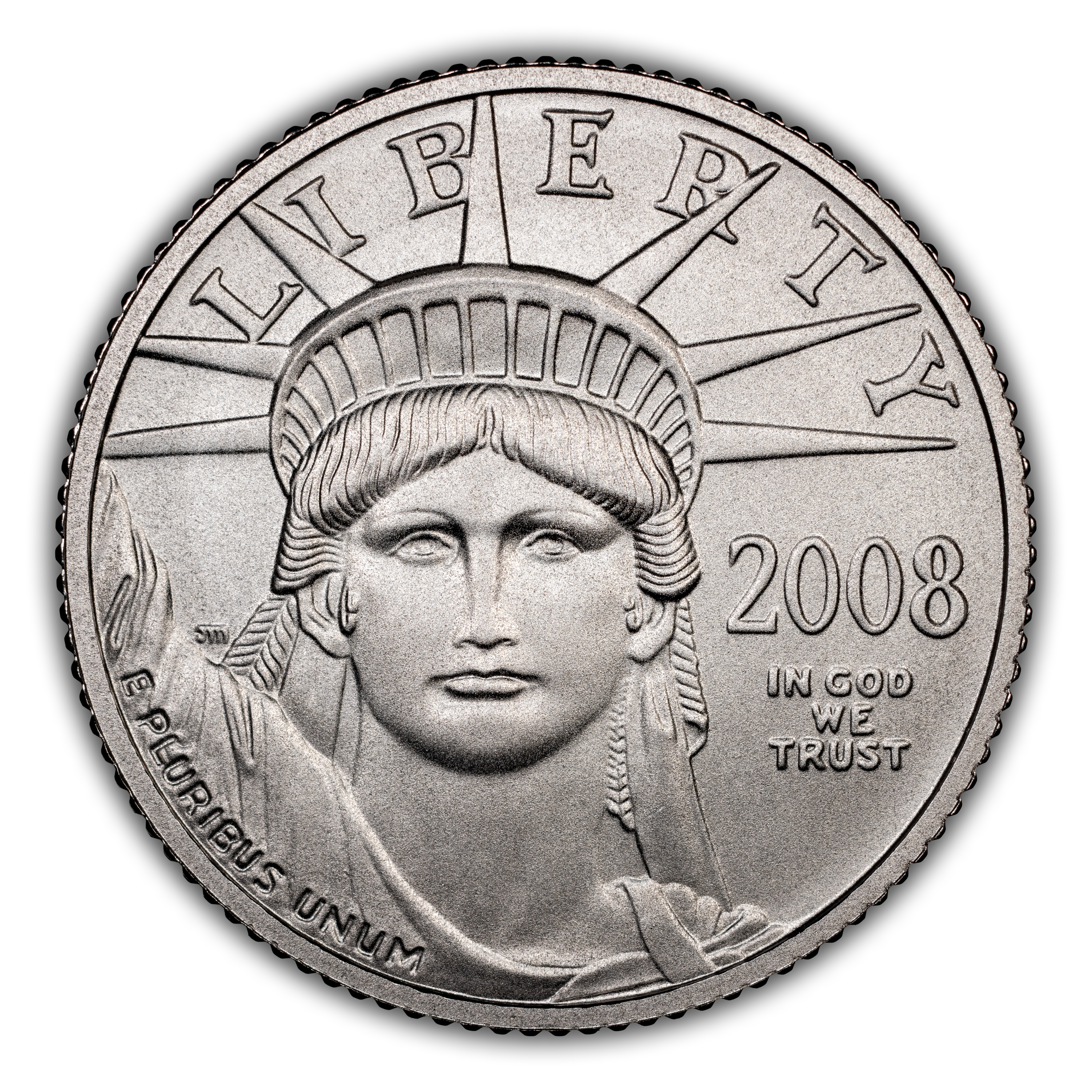 2008-W $10 Platinum Eagle, Burnished MS