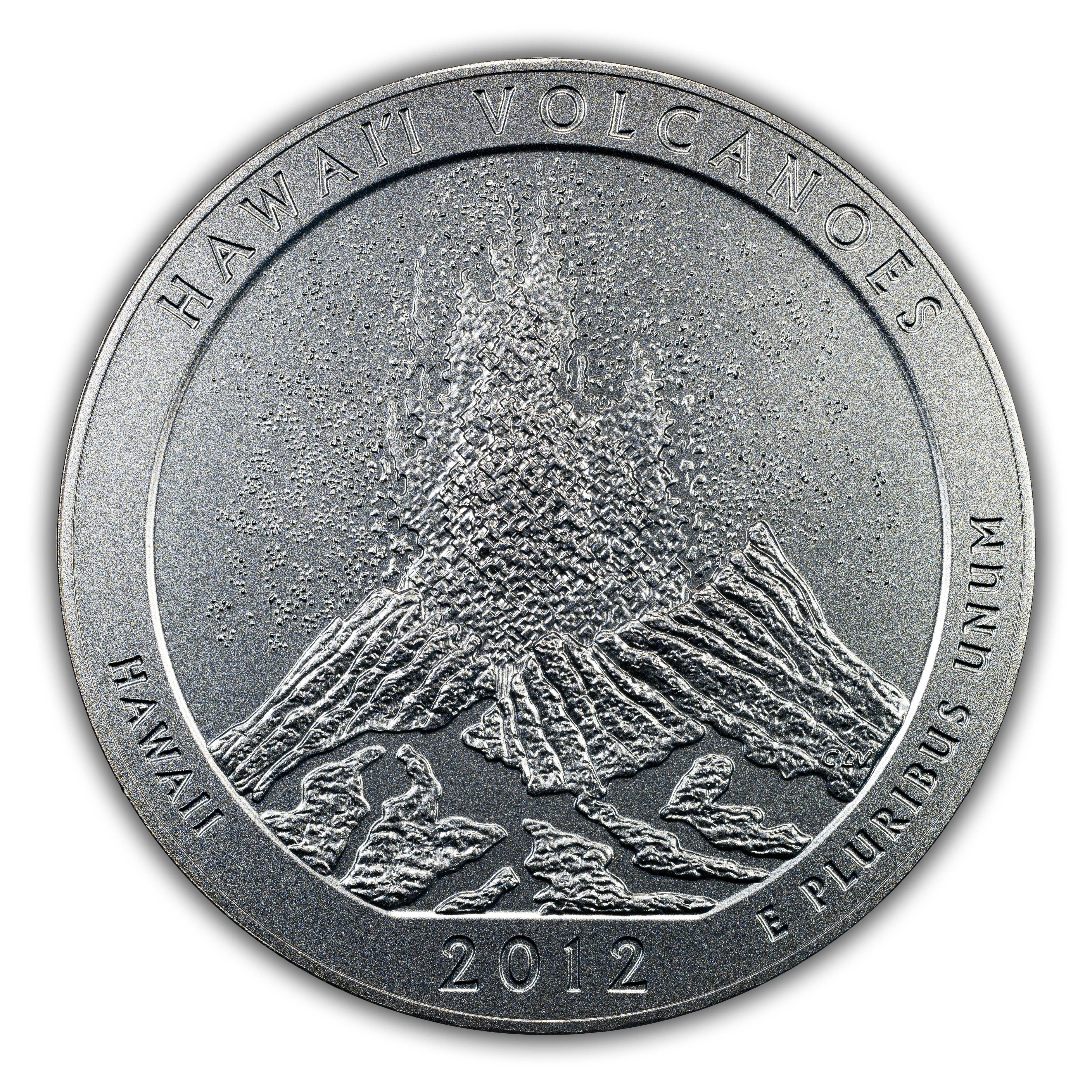 2012-P S25c Hawaii Volcanoes , 5oz Silver, Satin Finish SP