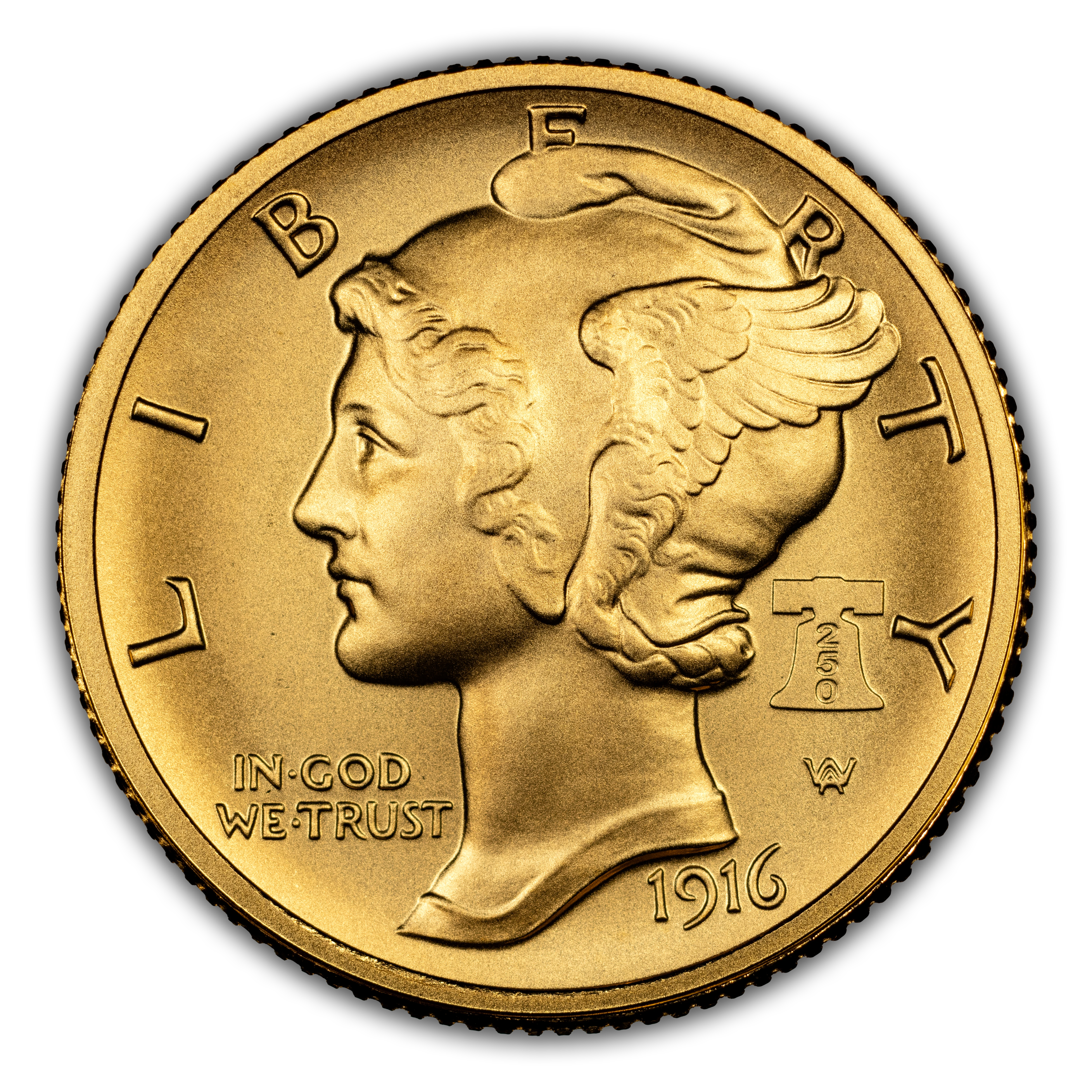 (2026)-W G10c Gold Mercury, 250th Anniversary Privy SP