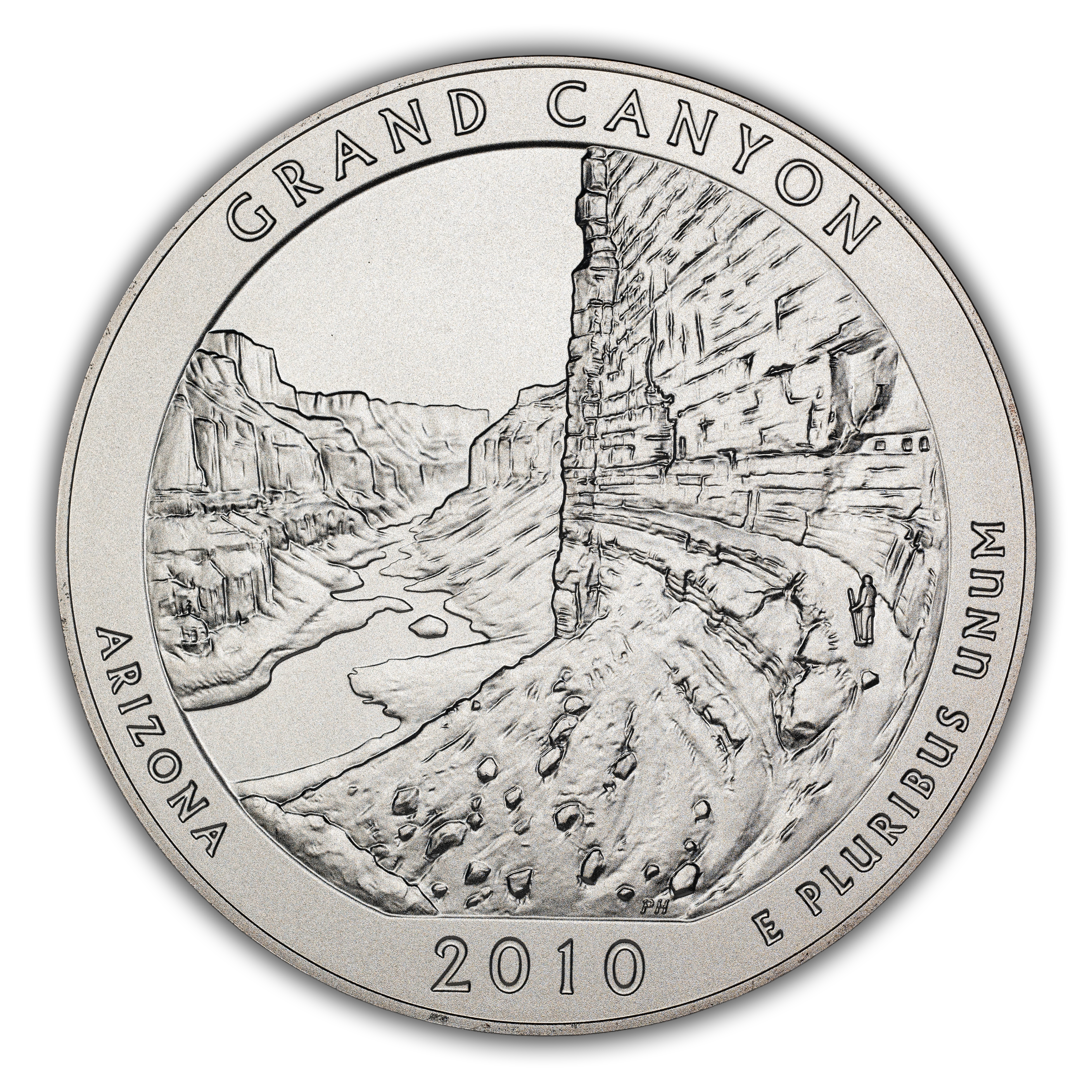 2010-P S25c Grand Canyon , 5oz Silver, Satin Finish SP