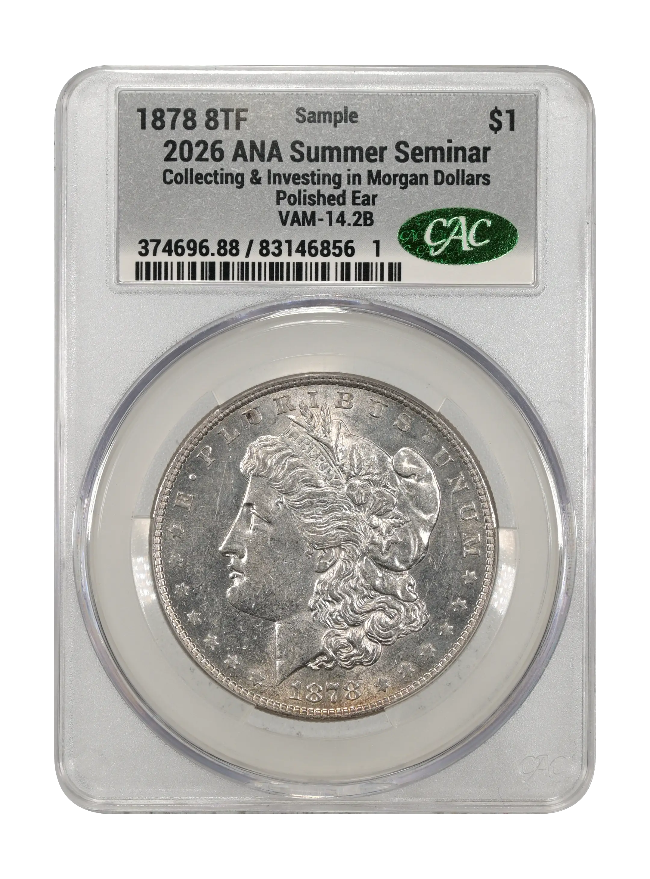 1878 8TF $1  Polished Ear, VAM-14.2B MS thumbnail 3