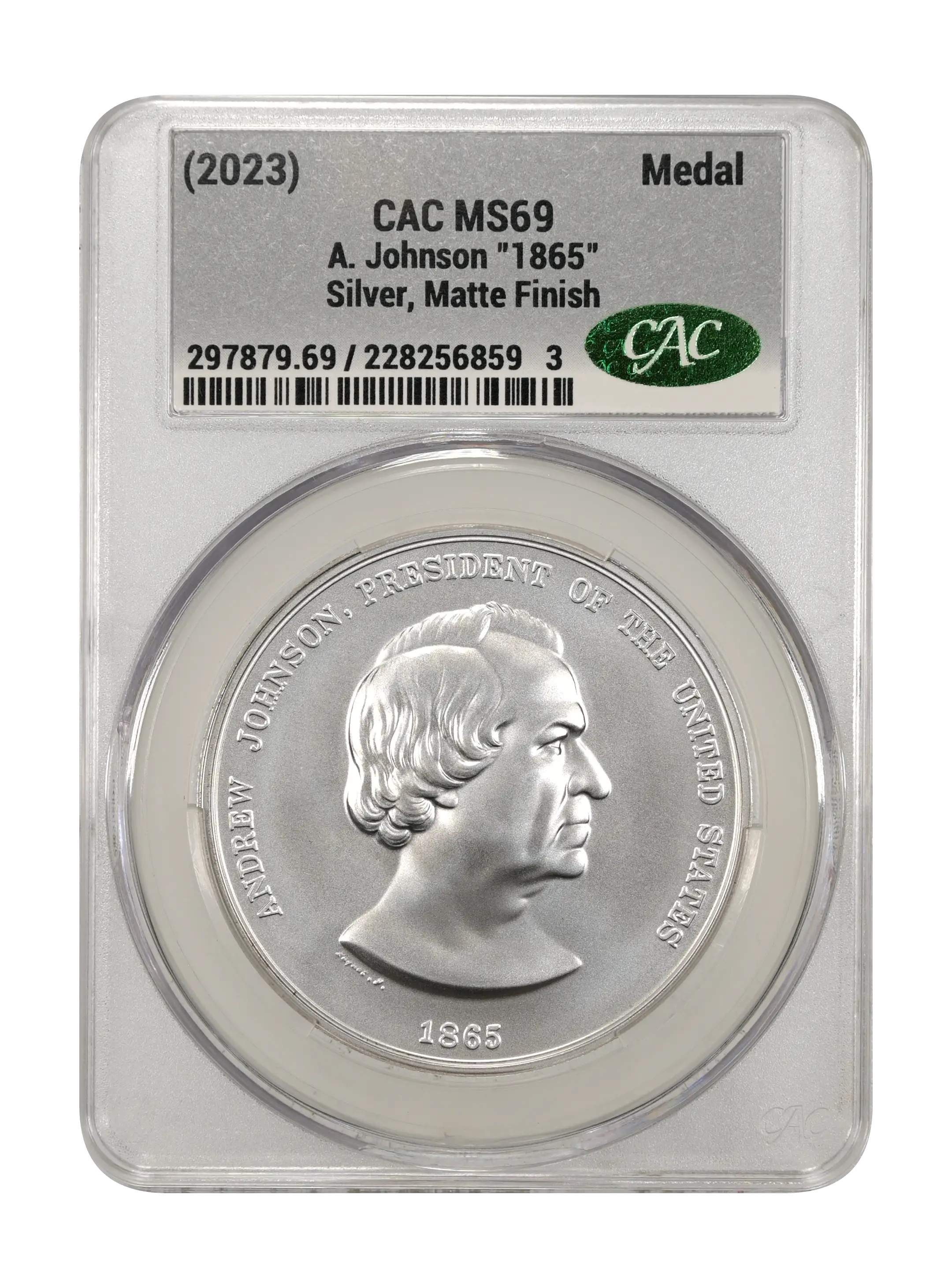 (2023) Medal A. Johnson "1865", Silver, Matte Finish MS thumbnail 4