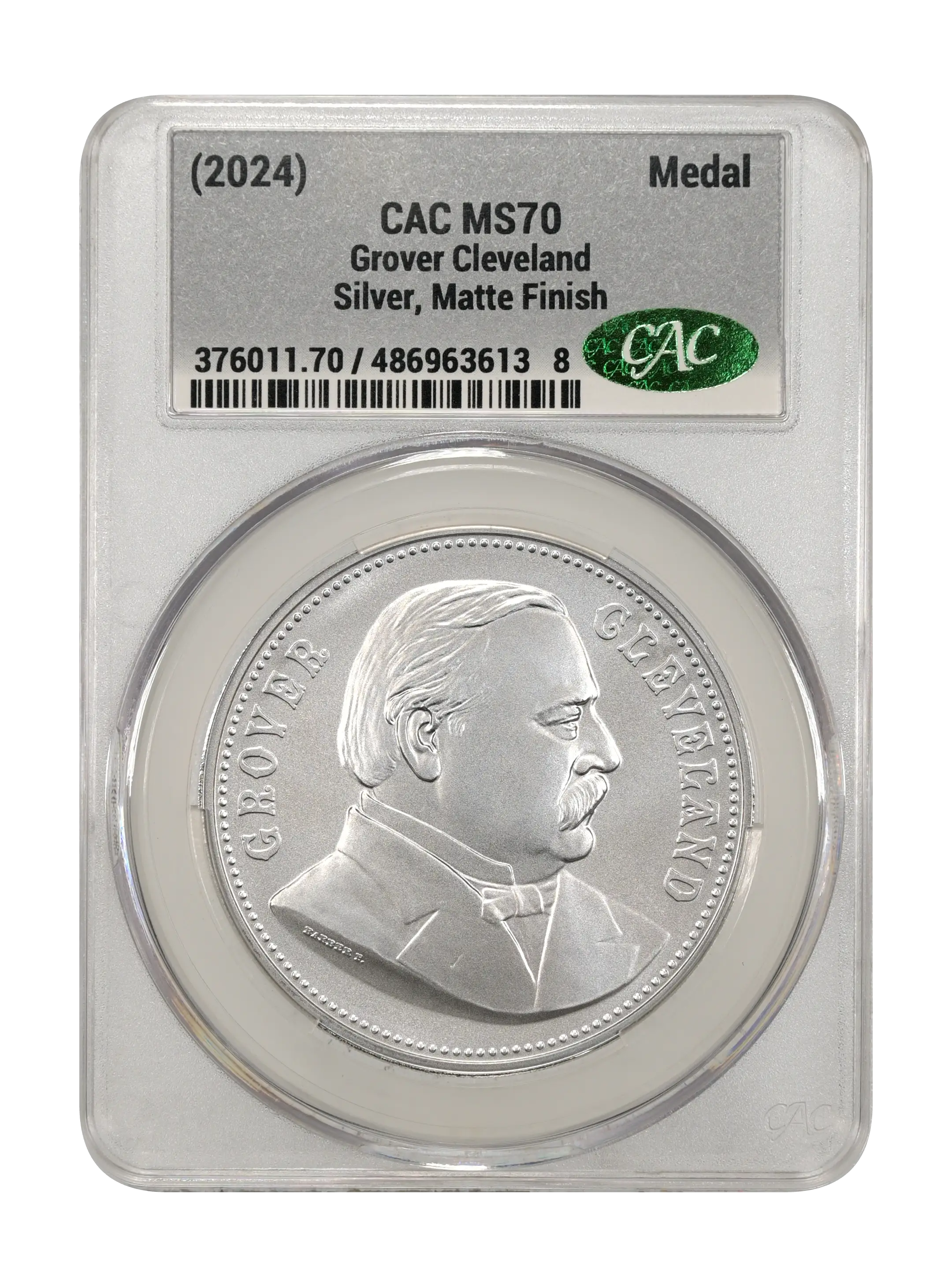 (2024) Medal Grover Cleveland, Silver, Matte Finish MS thumbnail 4