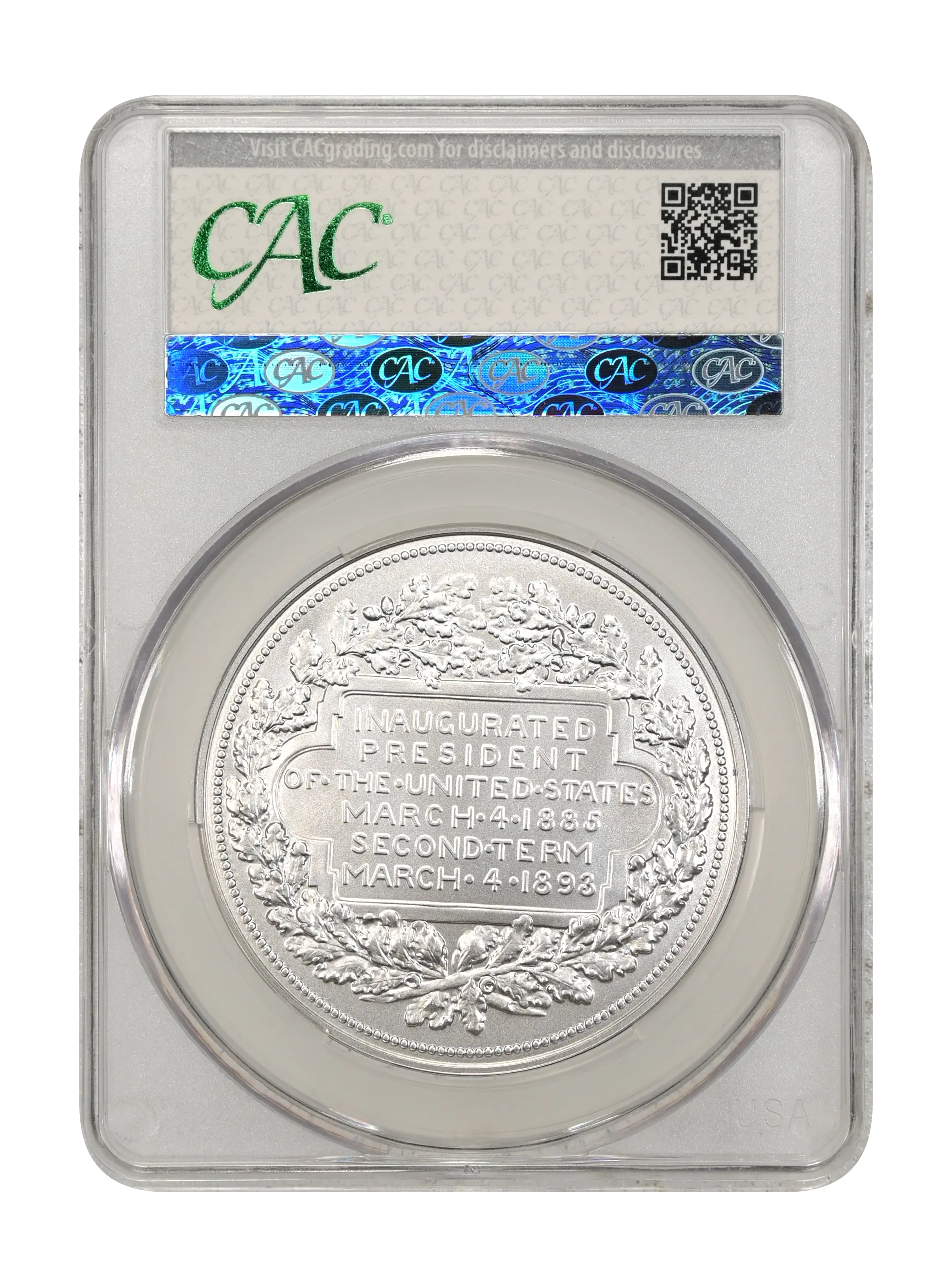 (2024) Medal Grover Cleveland, Silver, Matte Finish MS thumbnail 5
