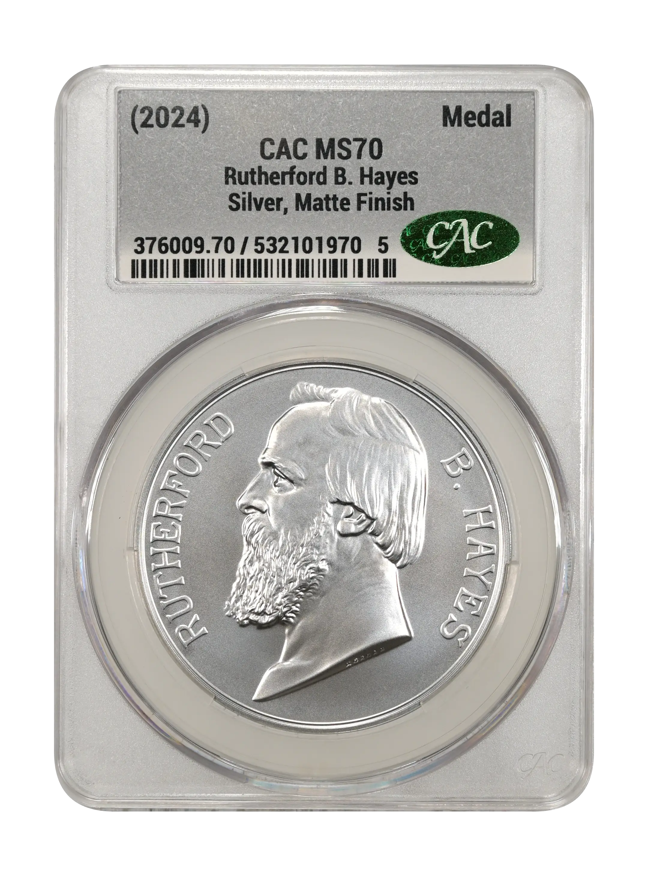 (2024) Medal Rutherford B. Hayes, Silver, Matte Finish MS thumbnail 4