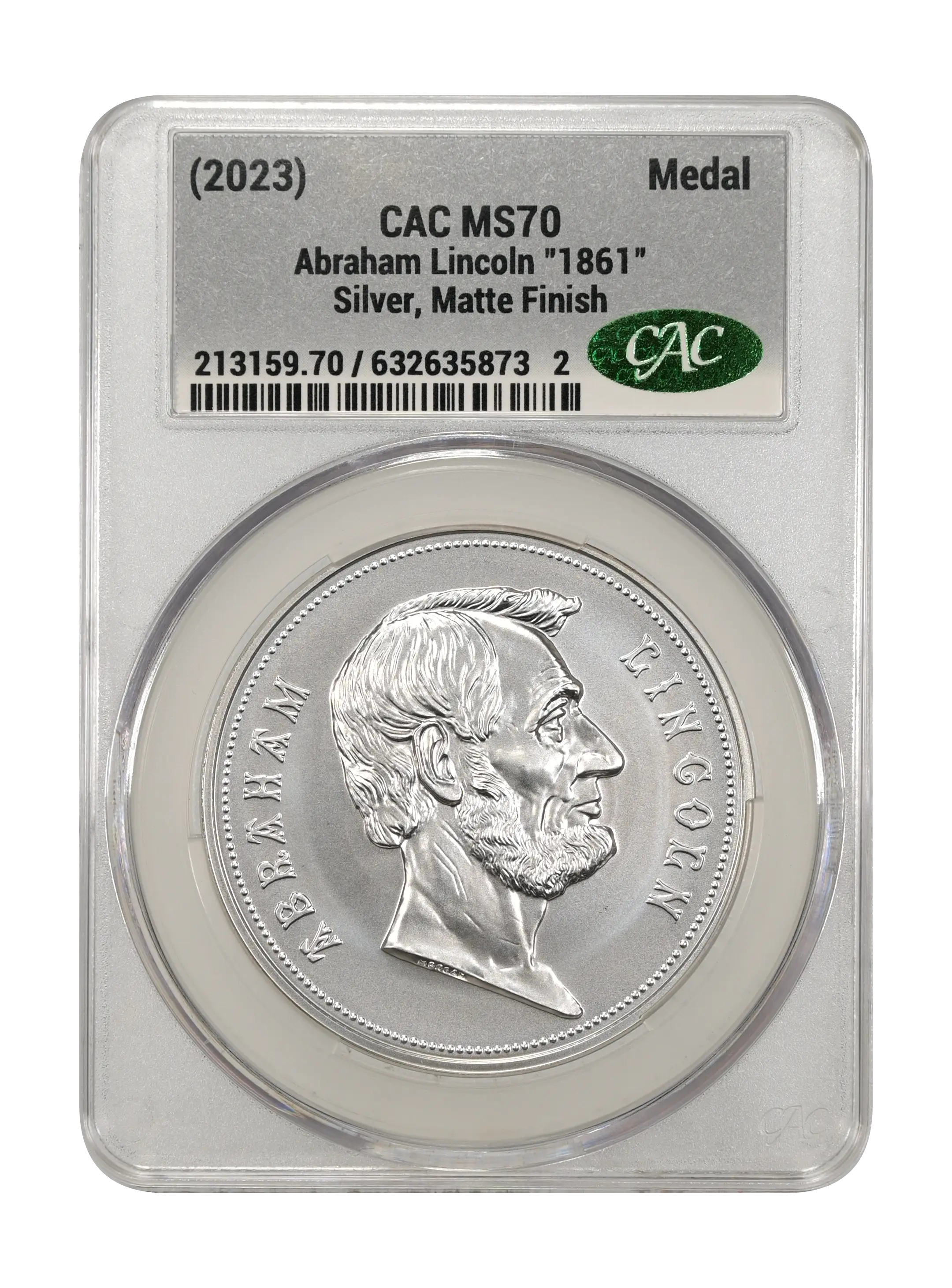 (2023) Medal Abraham Lincoln "1861", Silver, Matte Finish MS thumbnail 4