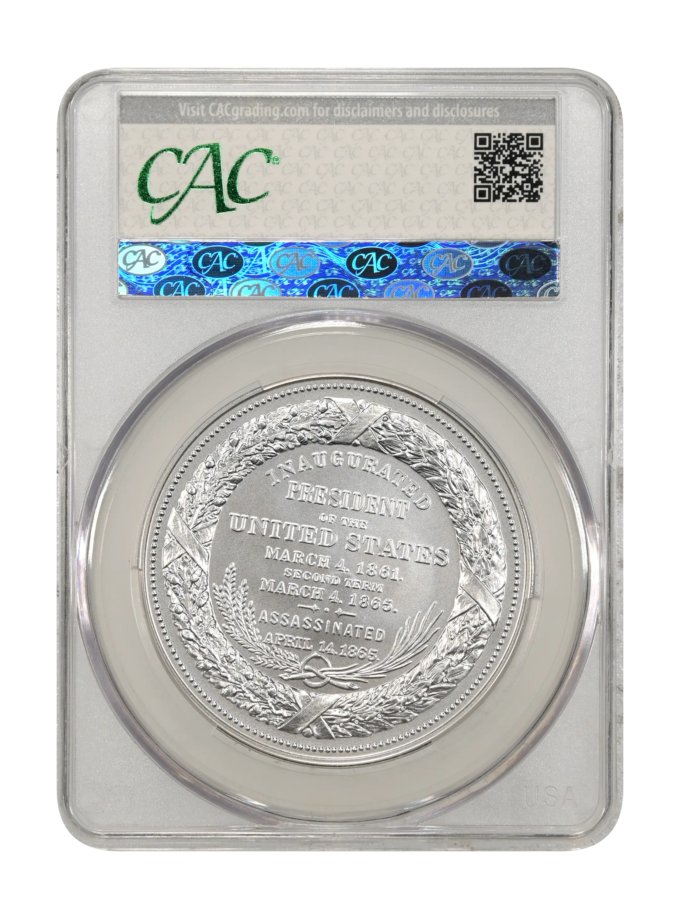 (2023) Medal Abraham Lincoln "1861", Silver, Matte Finish MS thumbnail 5