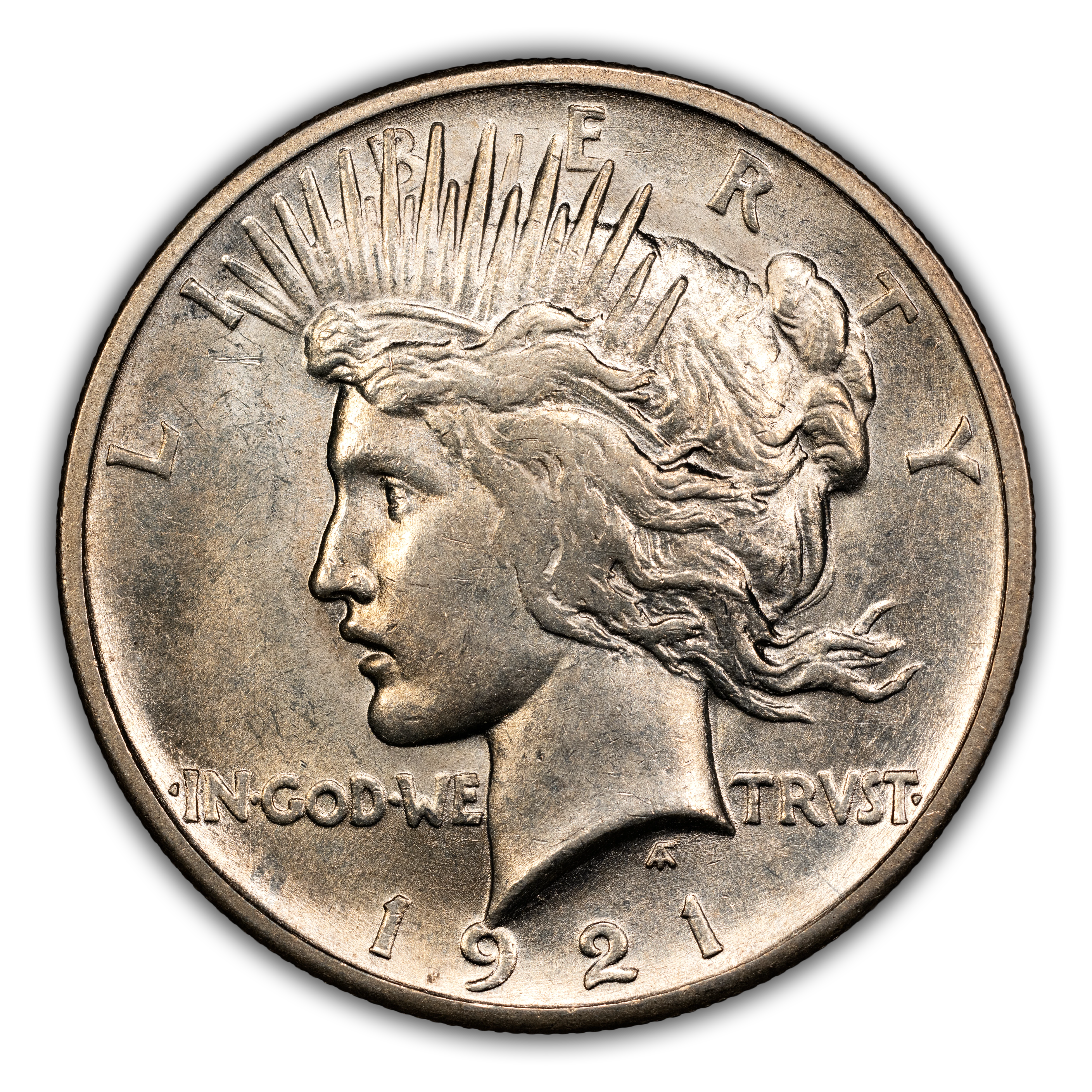 1921 $1 Peace, Line Thru L, VAM-3 MS