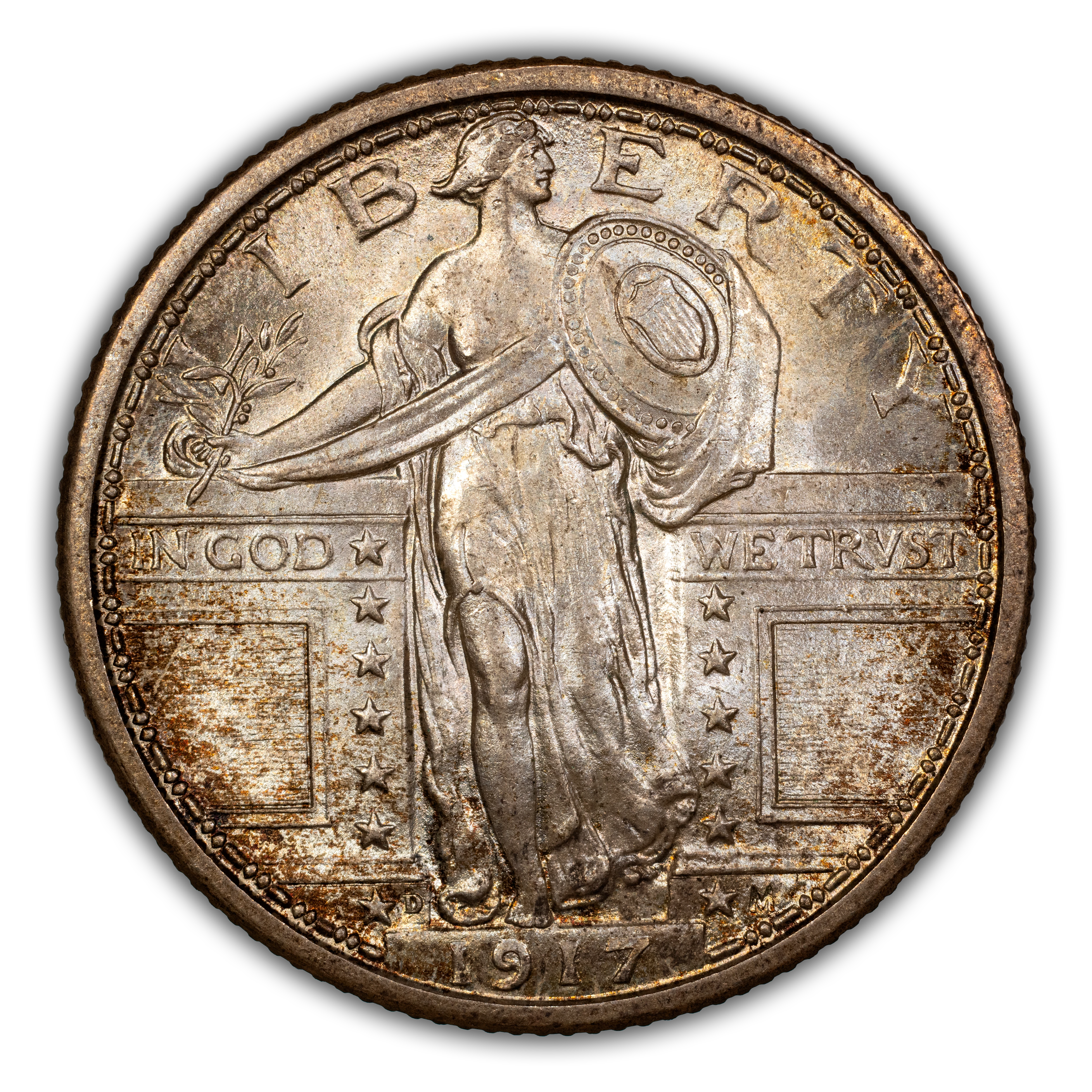 1917-D 25c Type 1 MS FH thumbnail 7