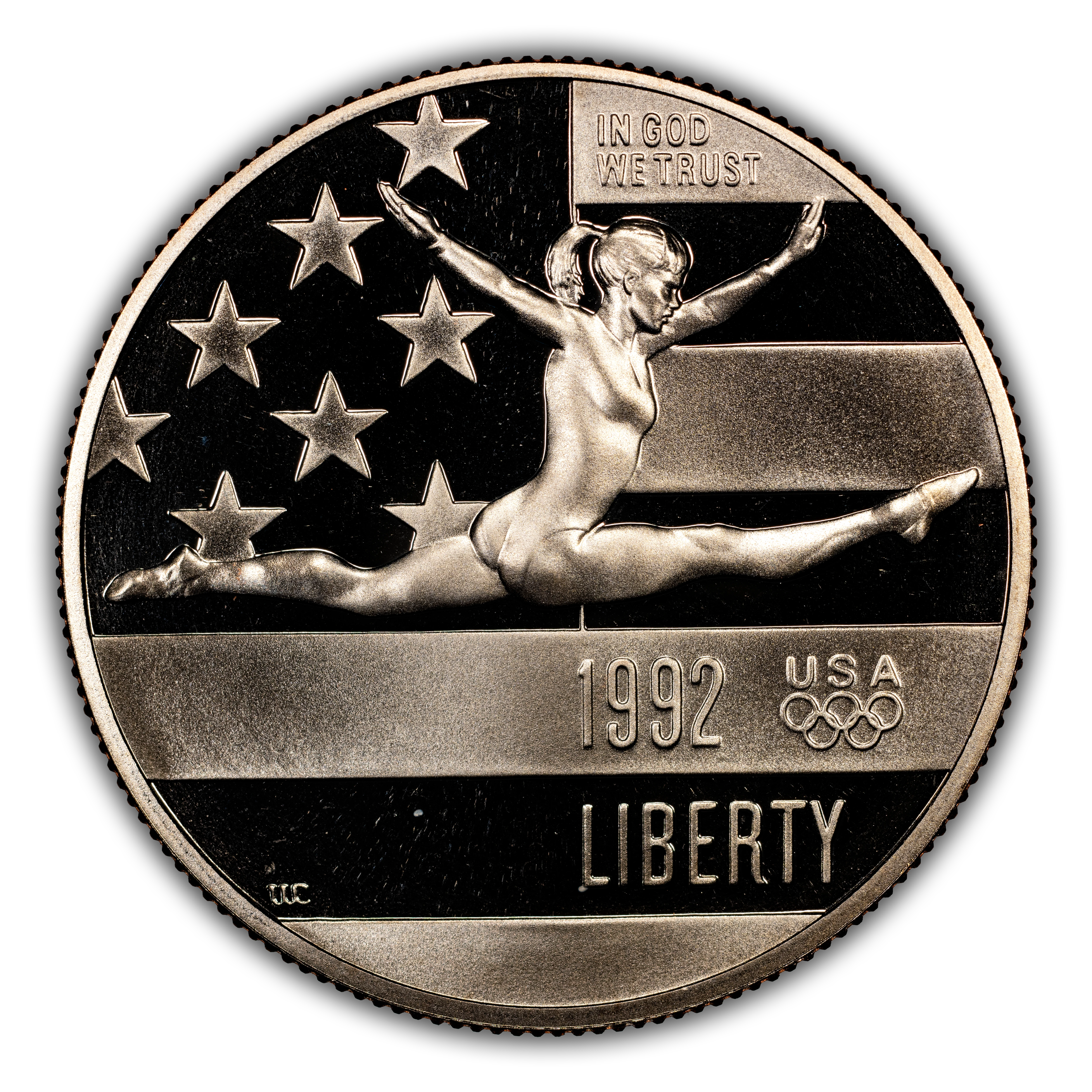1992-S 50c XXV Olympics Gymnast PR DCAM