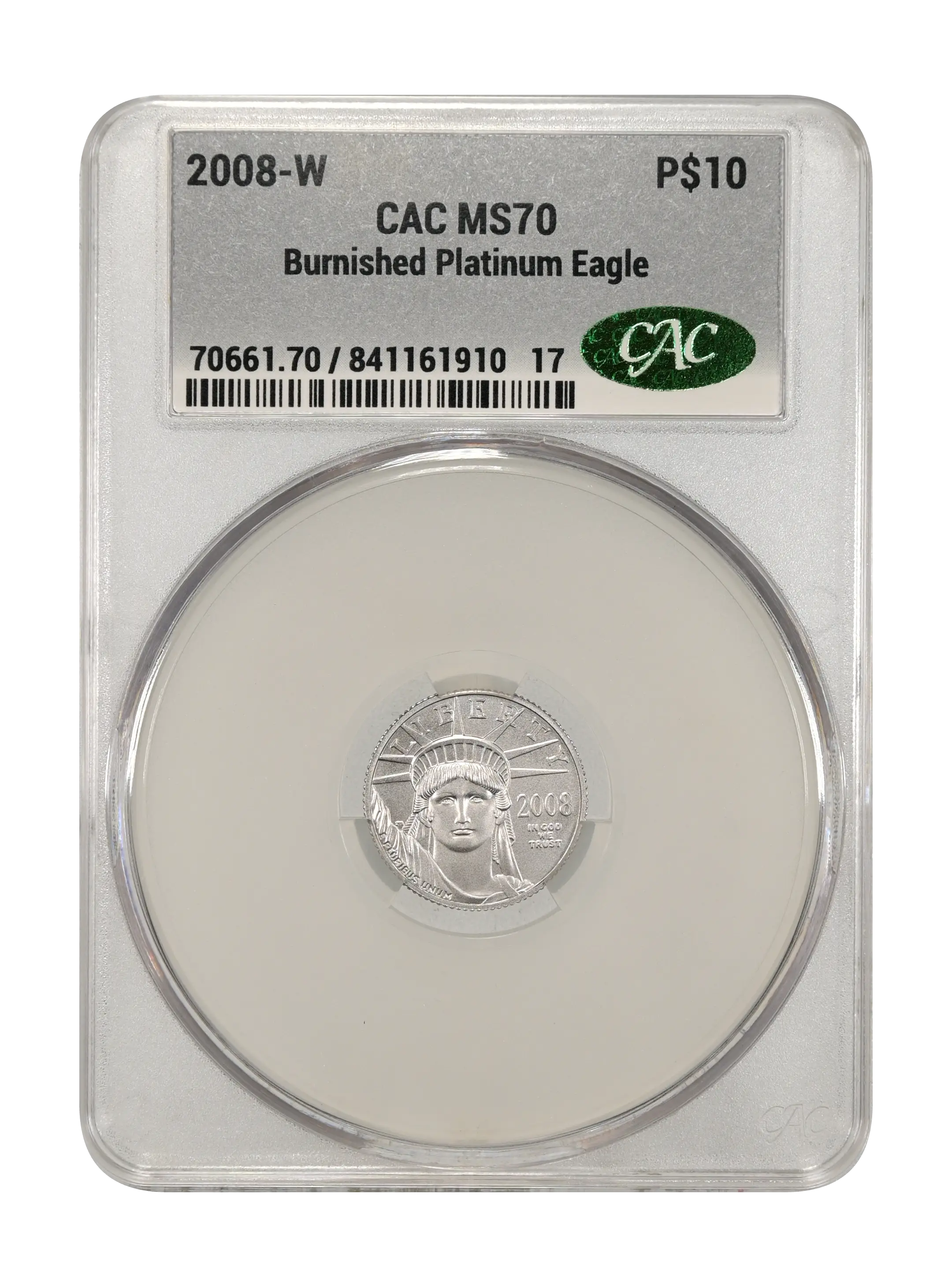 2008-W $10  Platinum Eagle, Burnished MS thumbnail 10