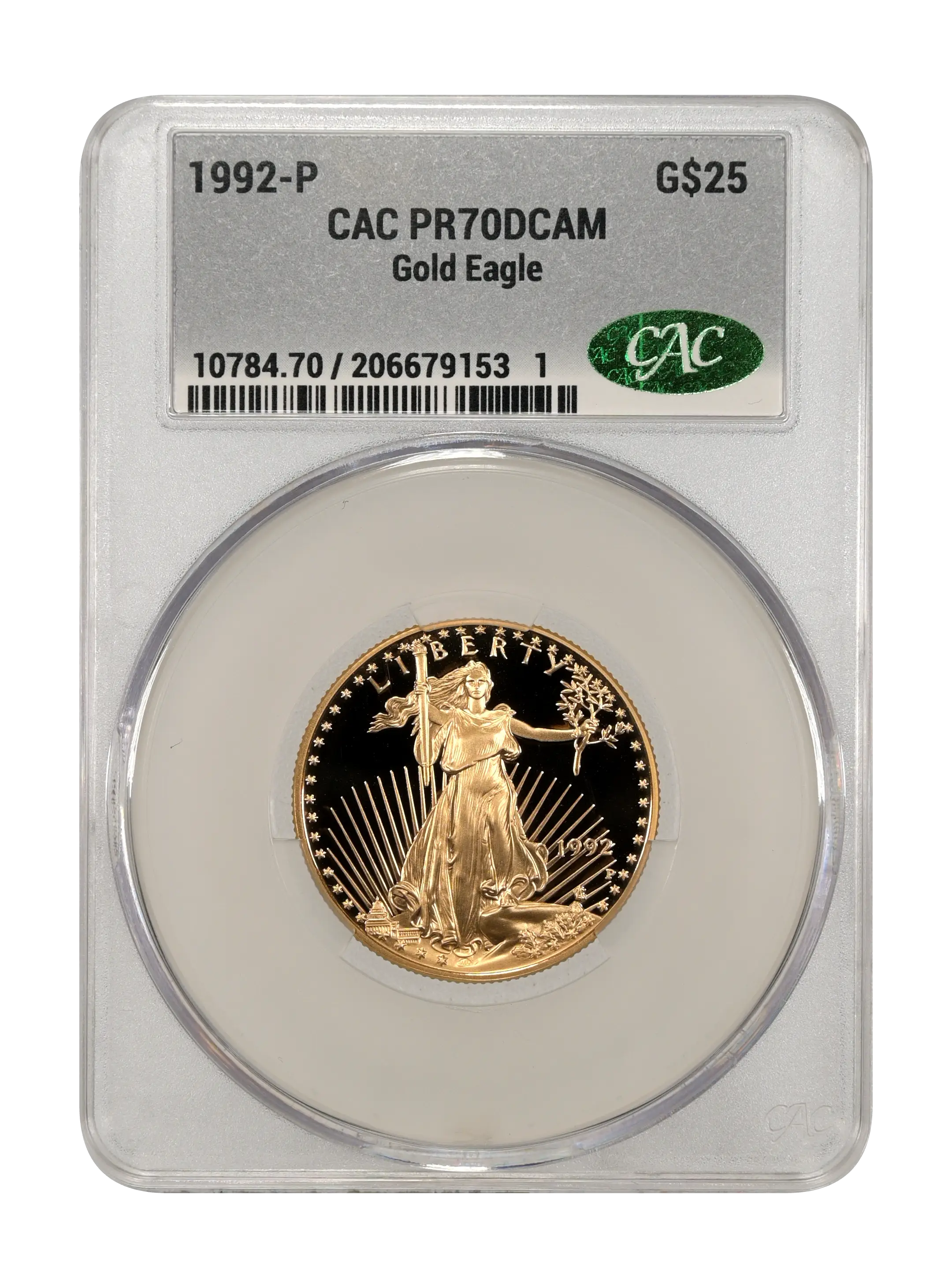 1992-P $25  Gold Eagle PR DCAM PR66 DCAM CAC thumbnail 23