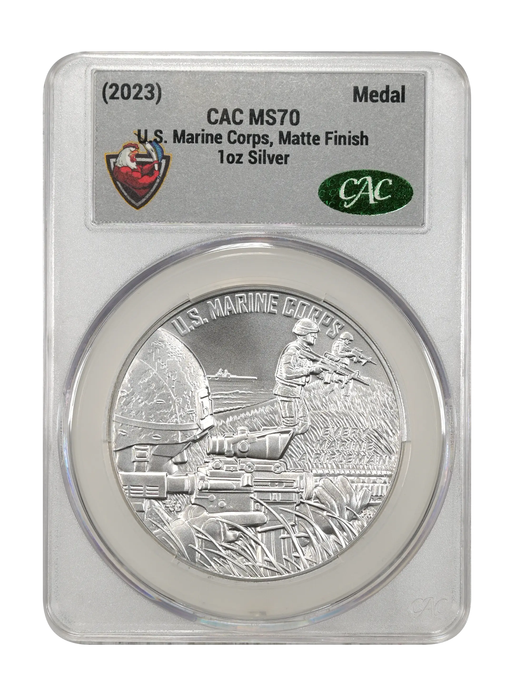 (2023) Medal 1oz Silver, U.S. Marine Corps, Matte Finish MS thumbnail 6