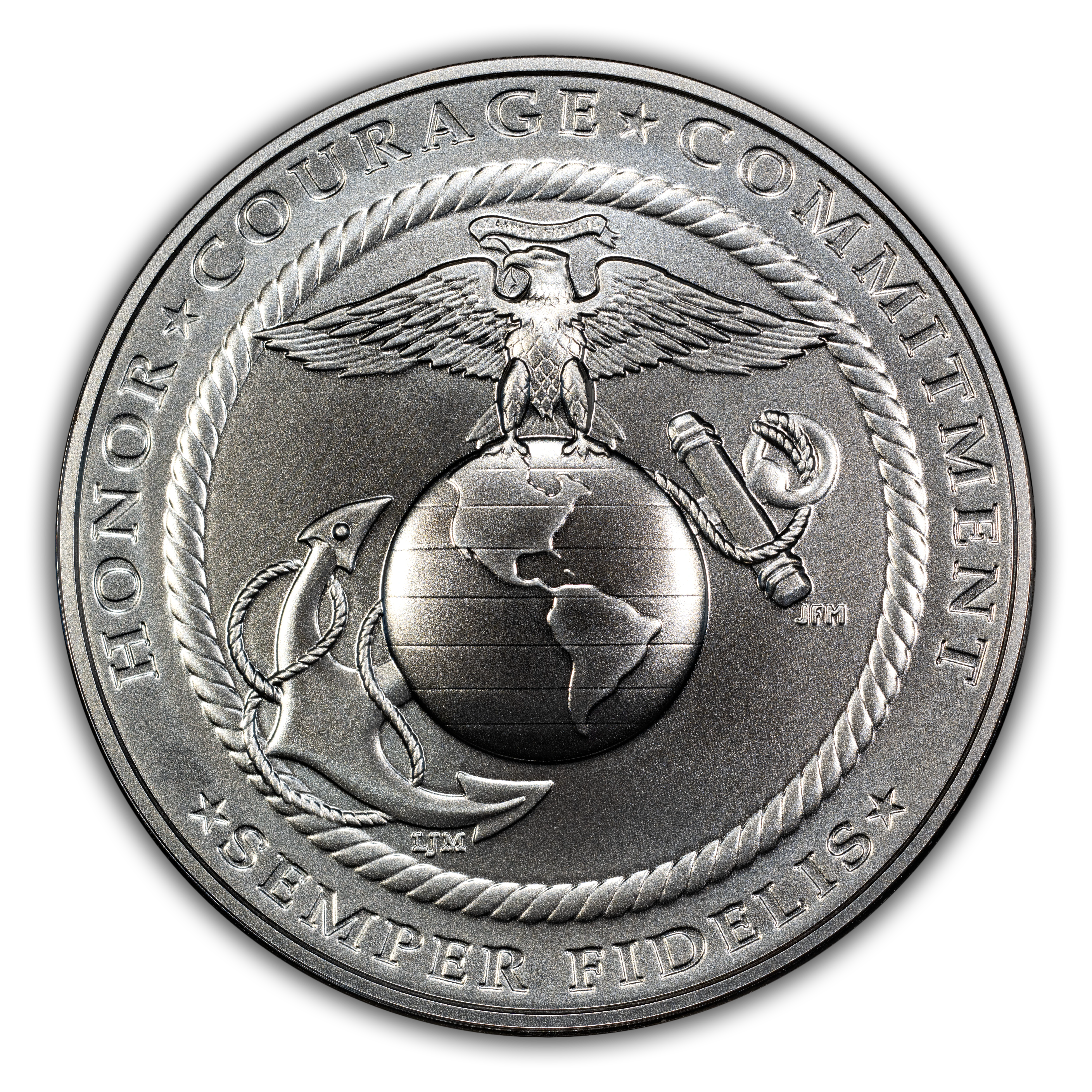 (2023) Medal 1oz Silver, U.S. Marine Corps, Matte Finish MS thumbnail 4