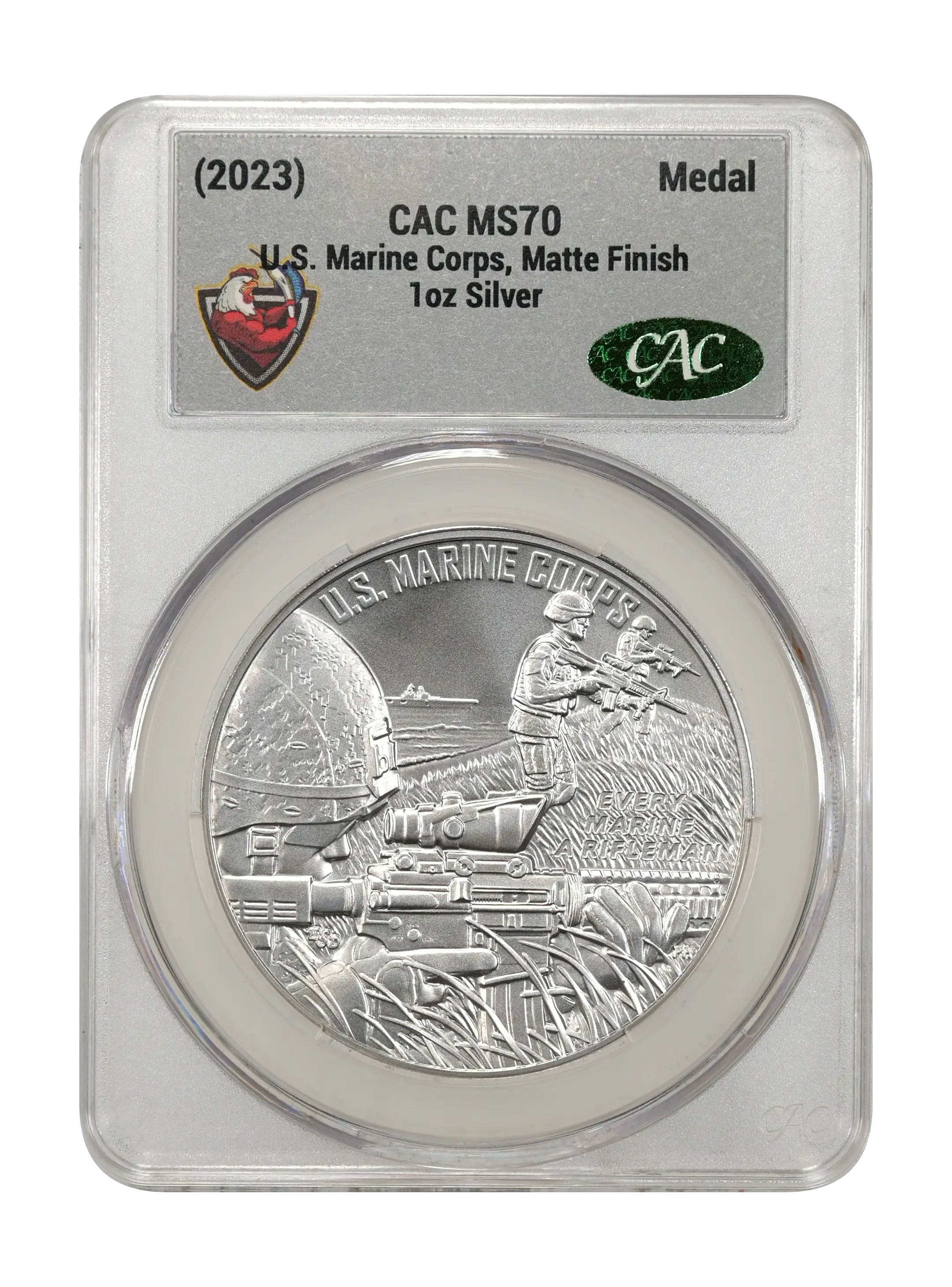(2023) Medal 1oz Silver, U.S. Marine Corps, Matte Finish MS thumbnail 7