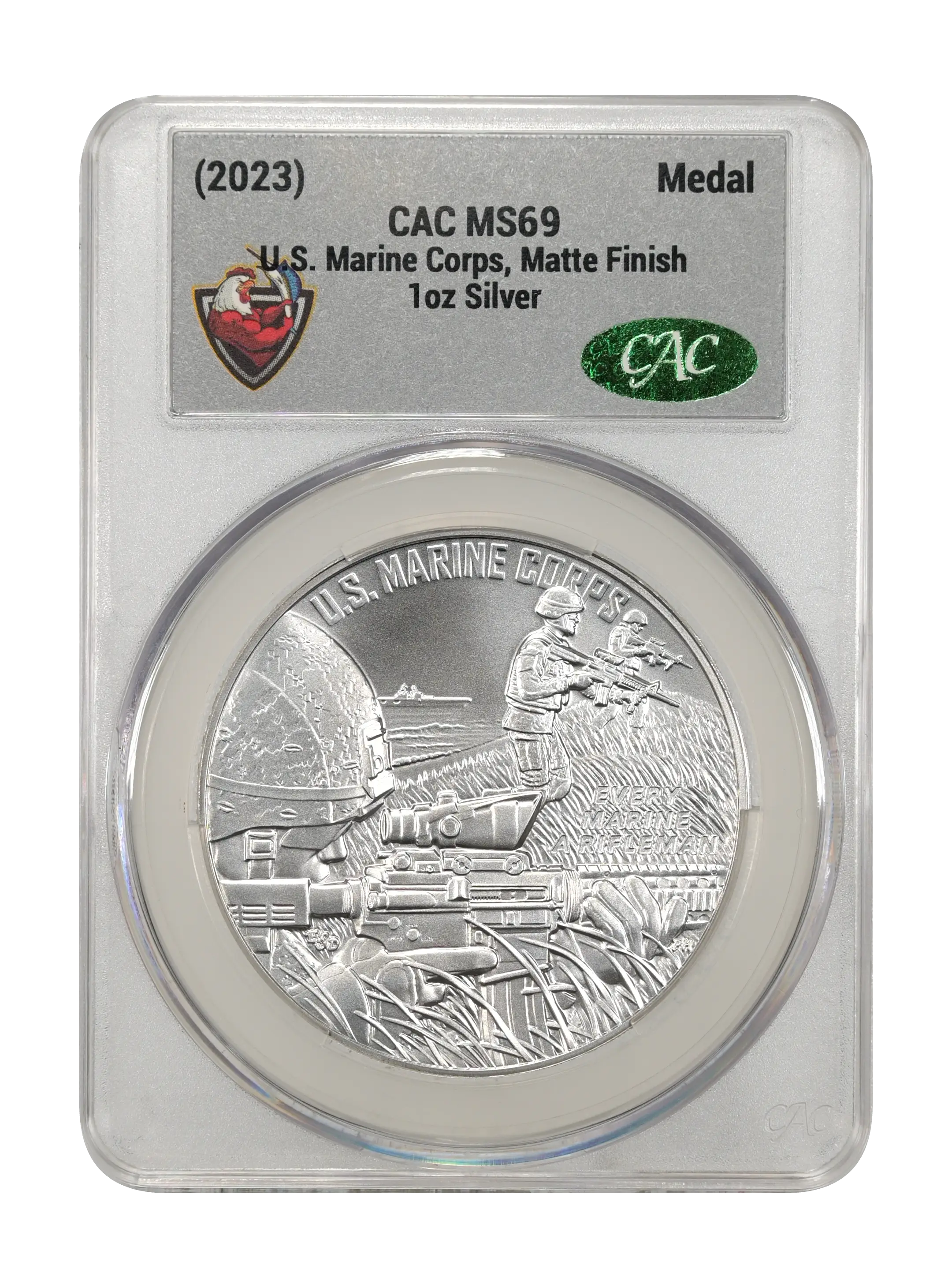 (2023) Medal 1oz Silver, U.S. Marine Corps, Matte Finish MS thumbnail 8