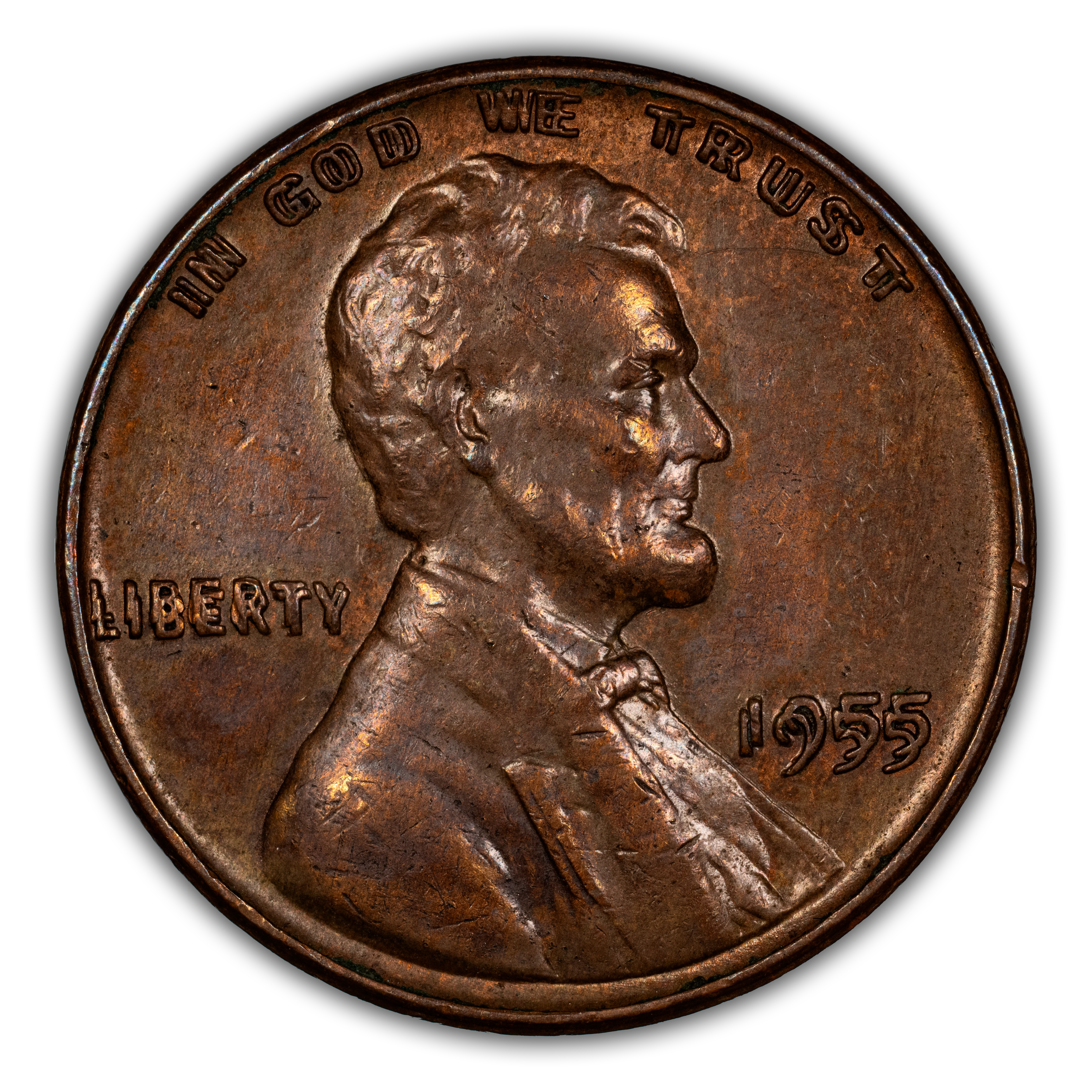 1955 1c Doubled Die Obverse, FS-101 MS BN thumbnail 6