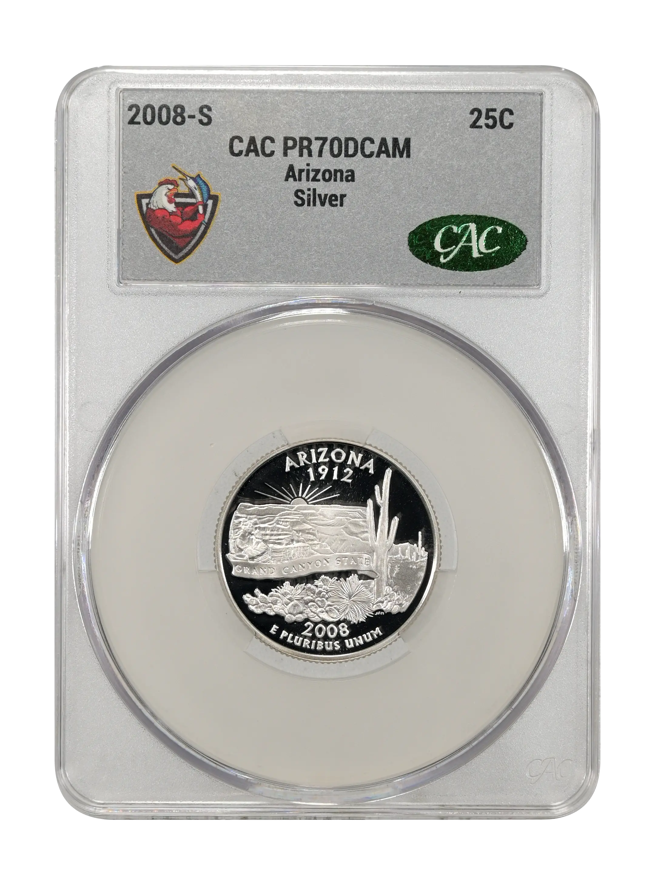 2008-S 25c Arizona, Silver PR DCAM thumbnail 5