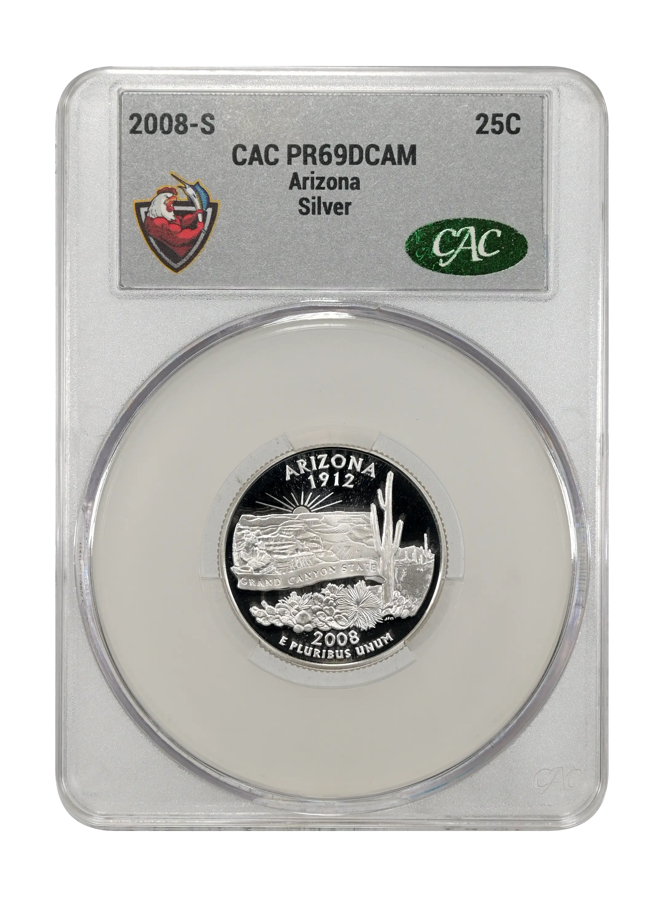 2008-S 25c Arizona, Silver PR DCAM thumbnail 6