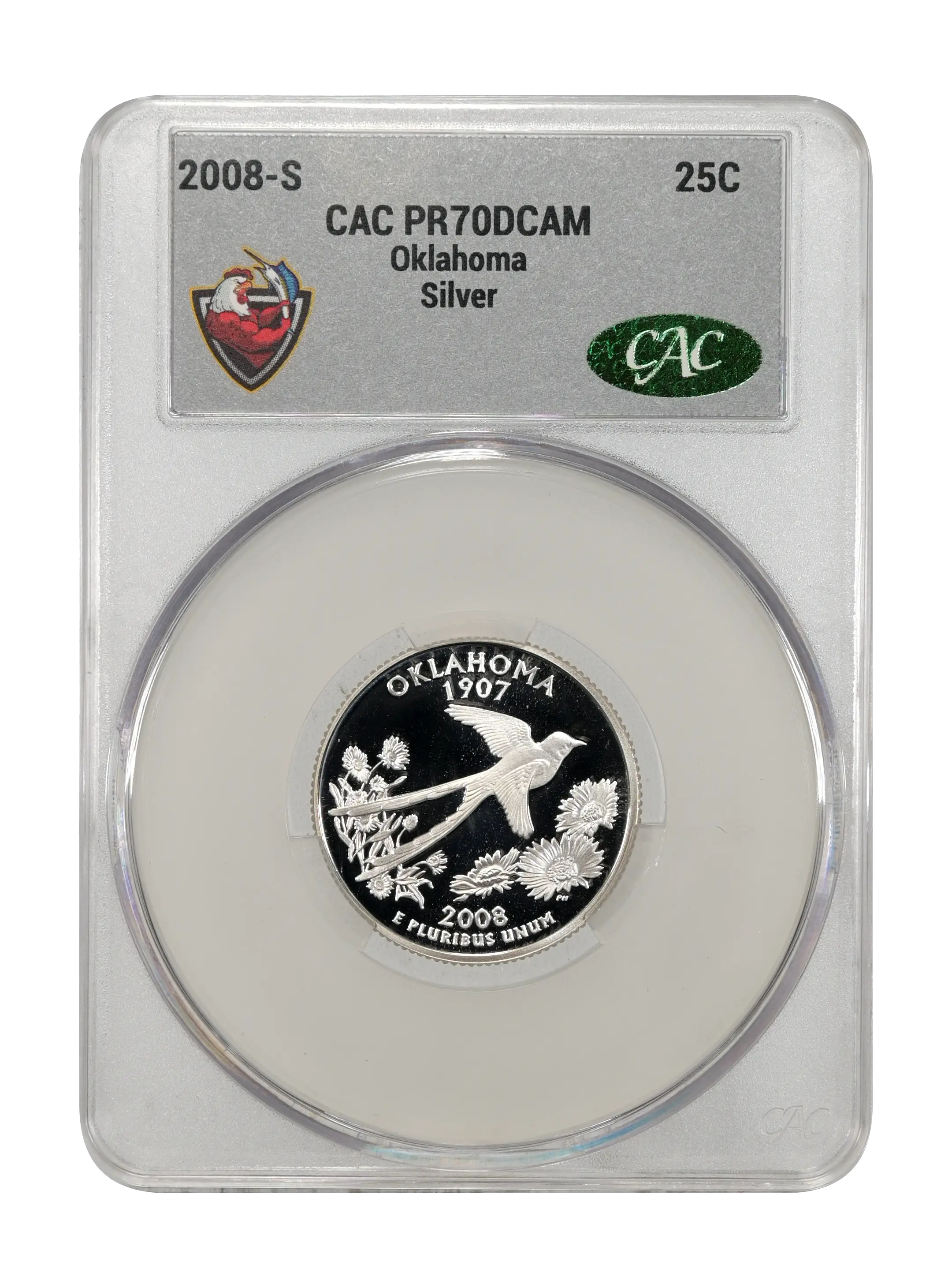 2008-S 25c Oklahoma, Silver PR DCAM thumbnail 14