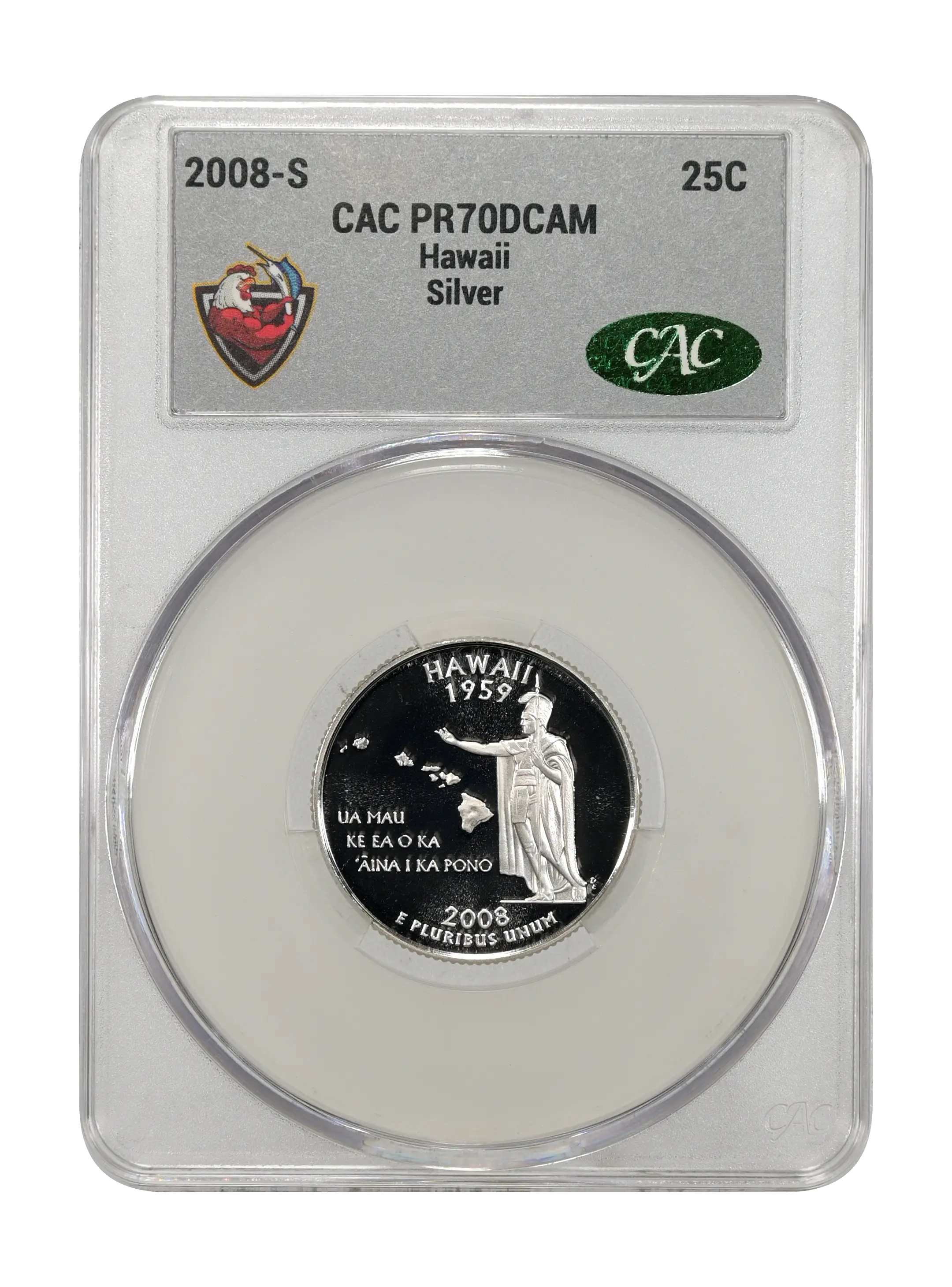 2008-S 25c Hawaii, Silver PR DCAM thumbnail 9
