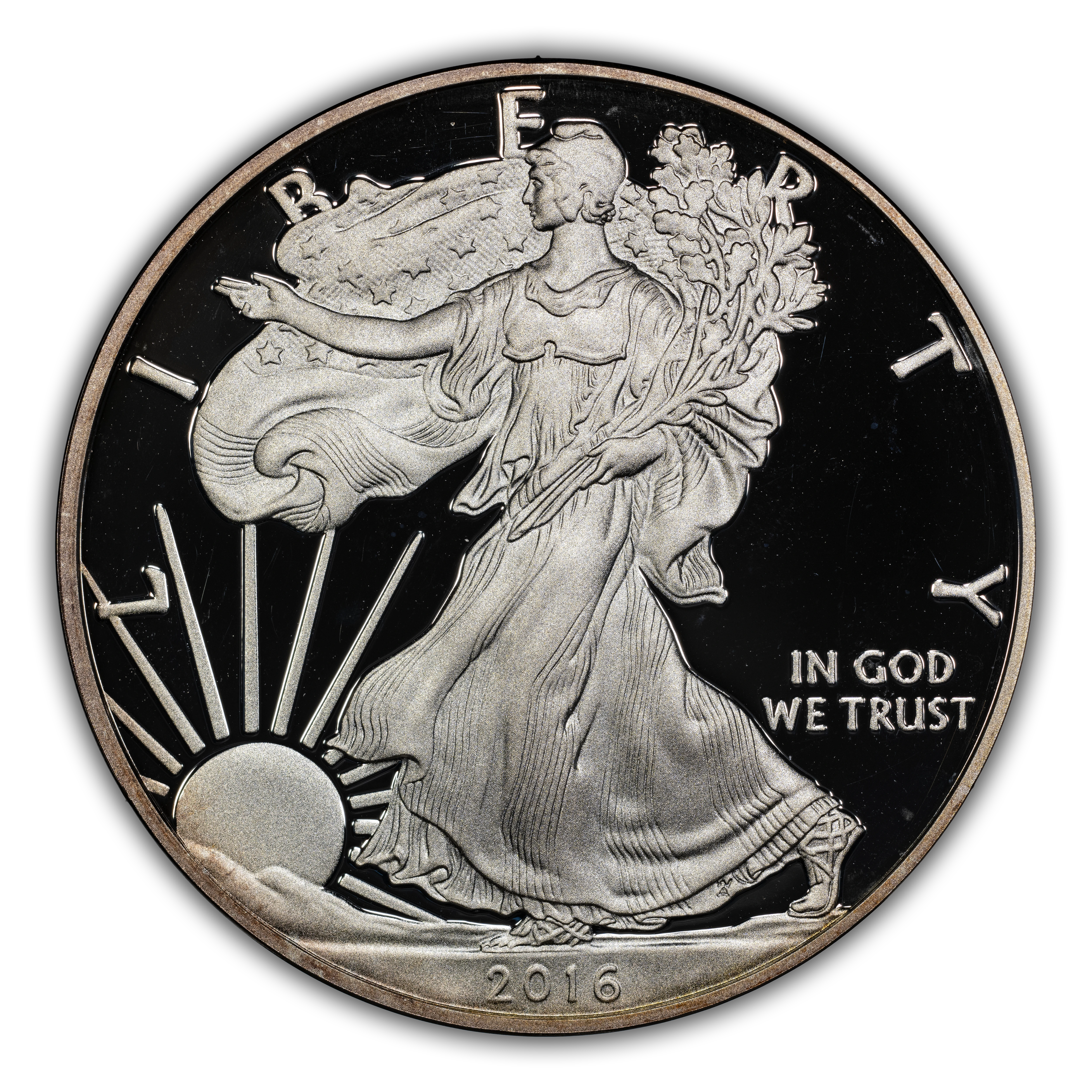 2016-W $1 Silver Eagle, Lettered Edge, 30th Anniversary PR DCAM