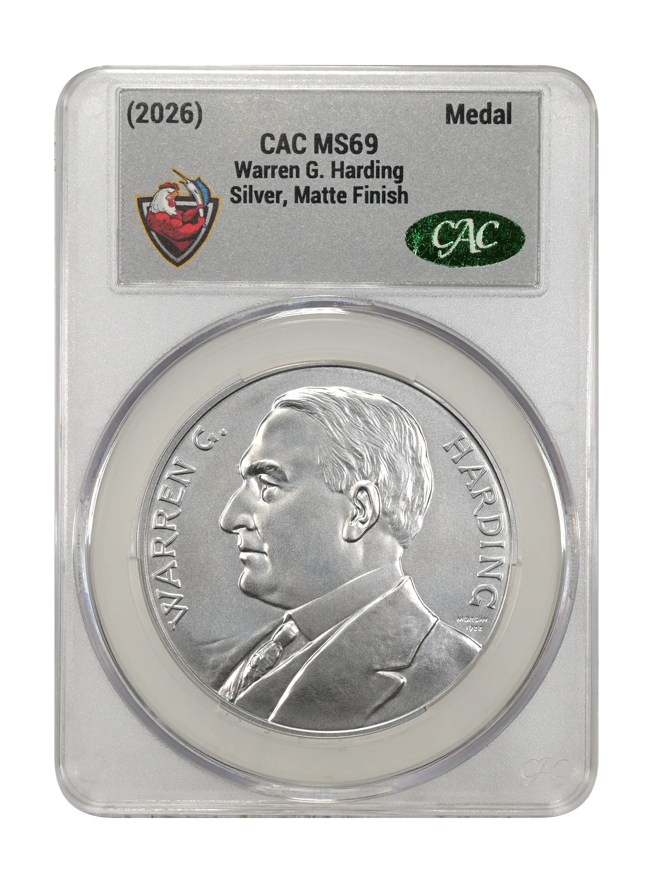 (2026) Medal Warren G. Harding, Silver, Matte Finish MS thumbnail 6