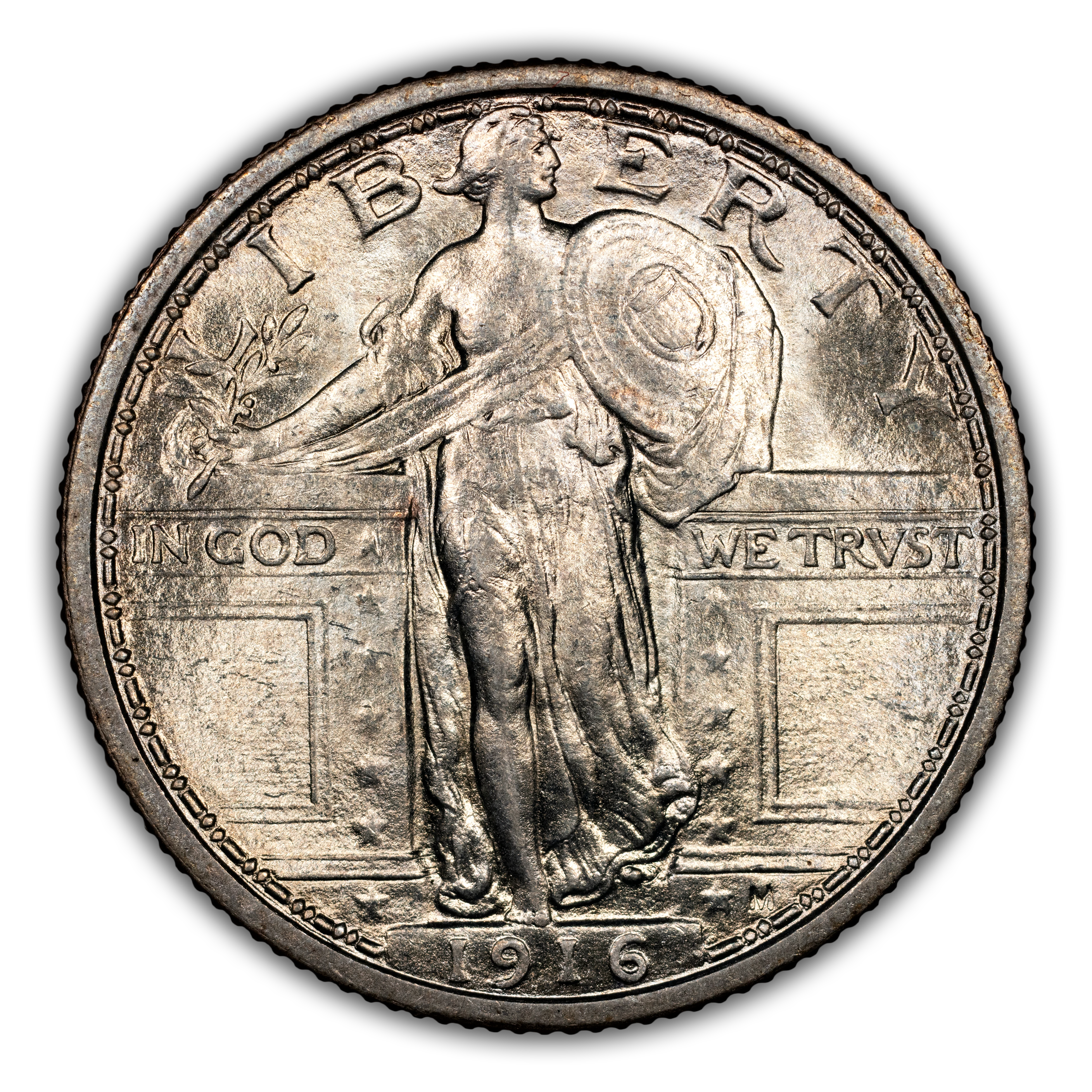 1916 25c Standing Liberty MS FH