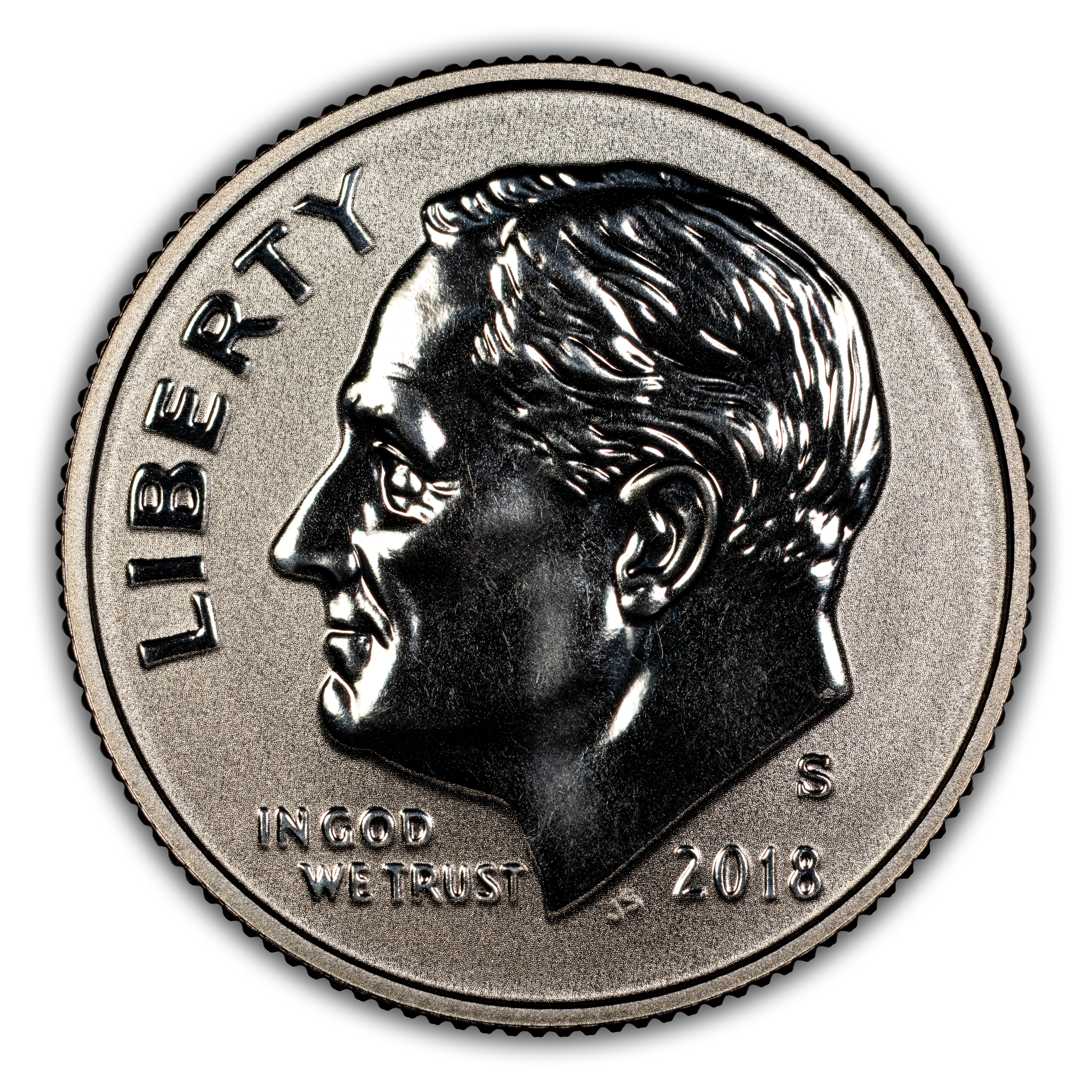 2018-S 10c Reverse Proof, Silver PR