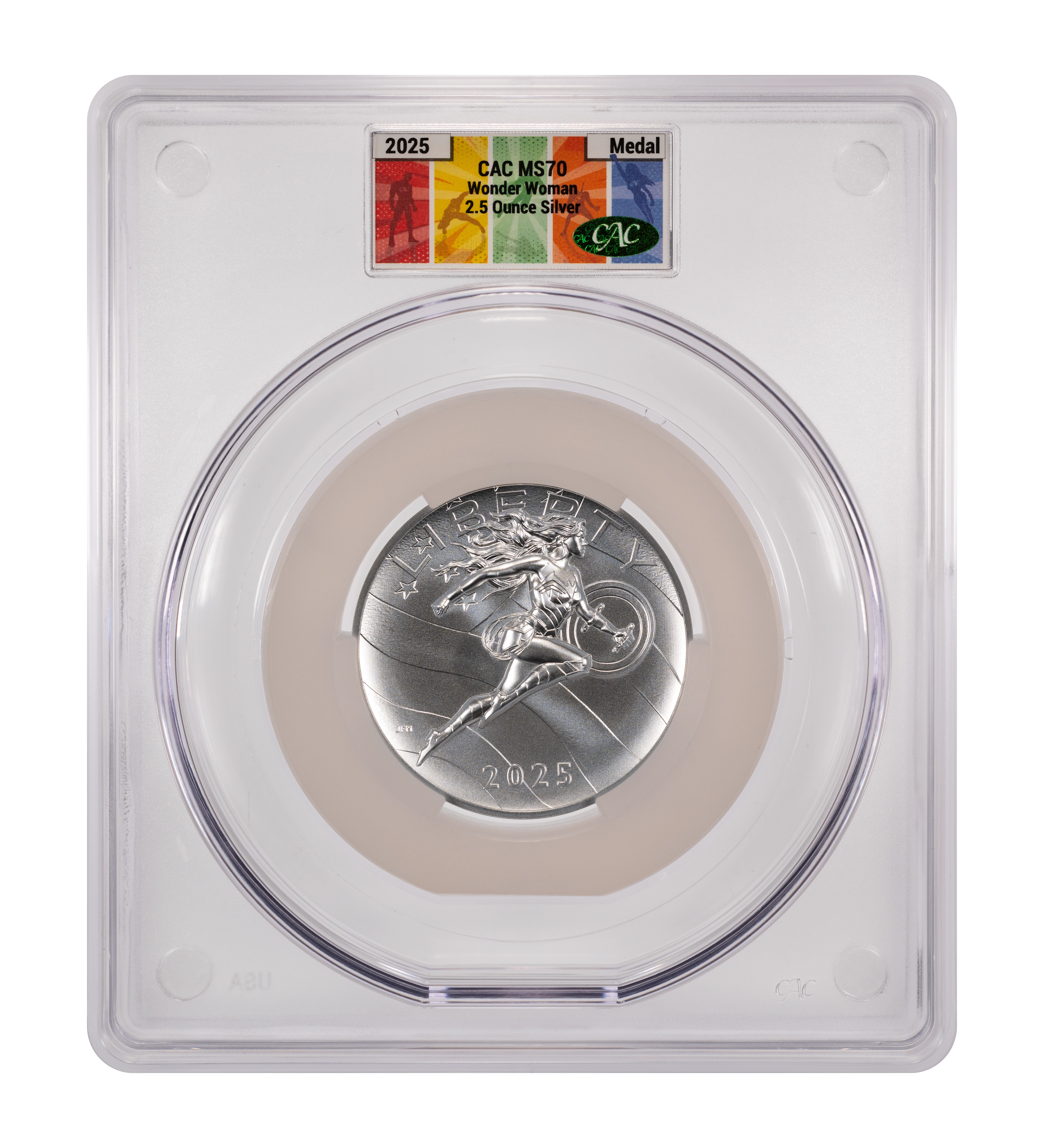 2025 Medal Silver 2.5oz, Wonder Woman MS thumbnail 3