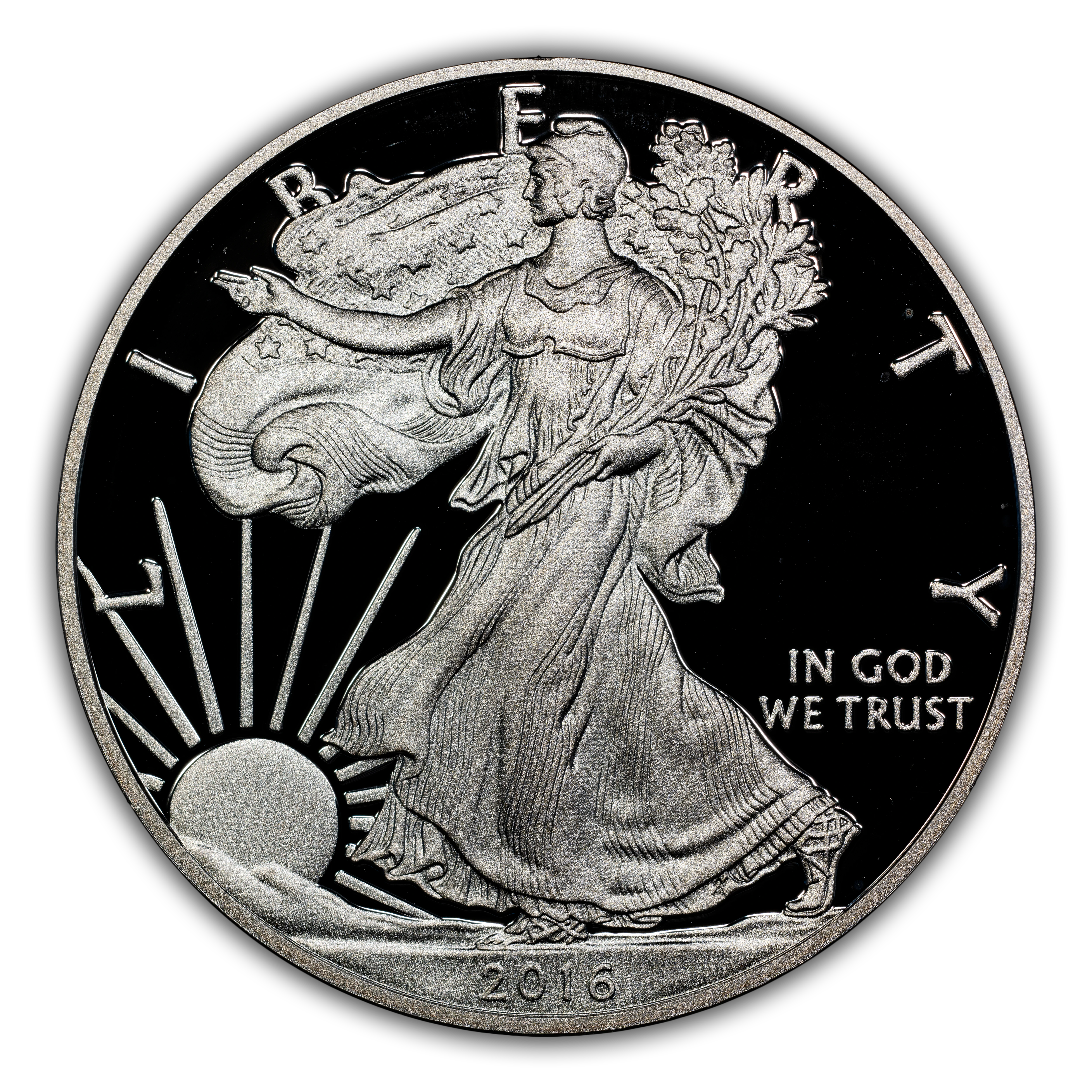 2016-W $1 Silver Eagle, Lettered Edge, 30th Anniversary PR DCAM
