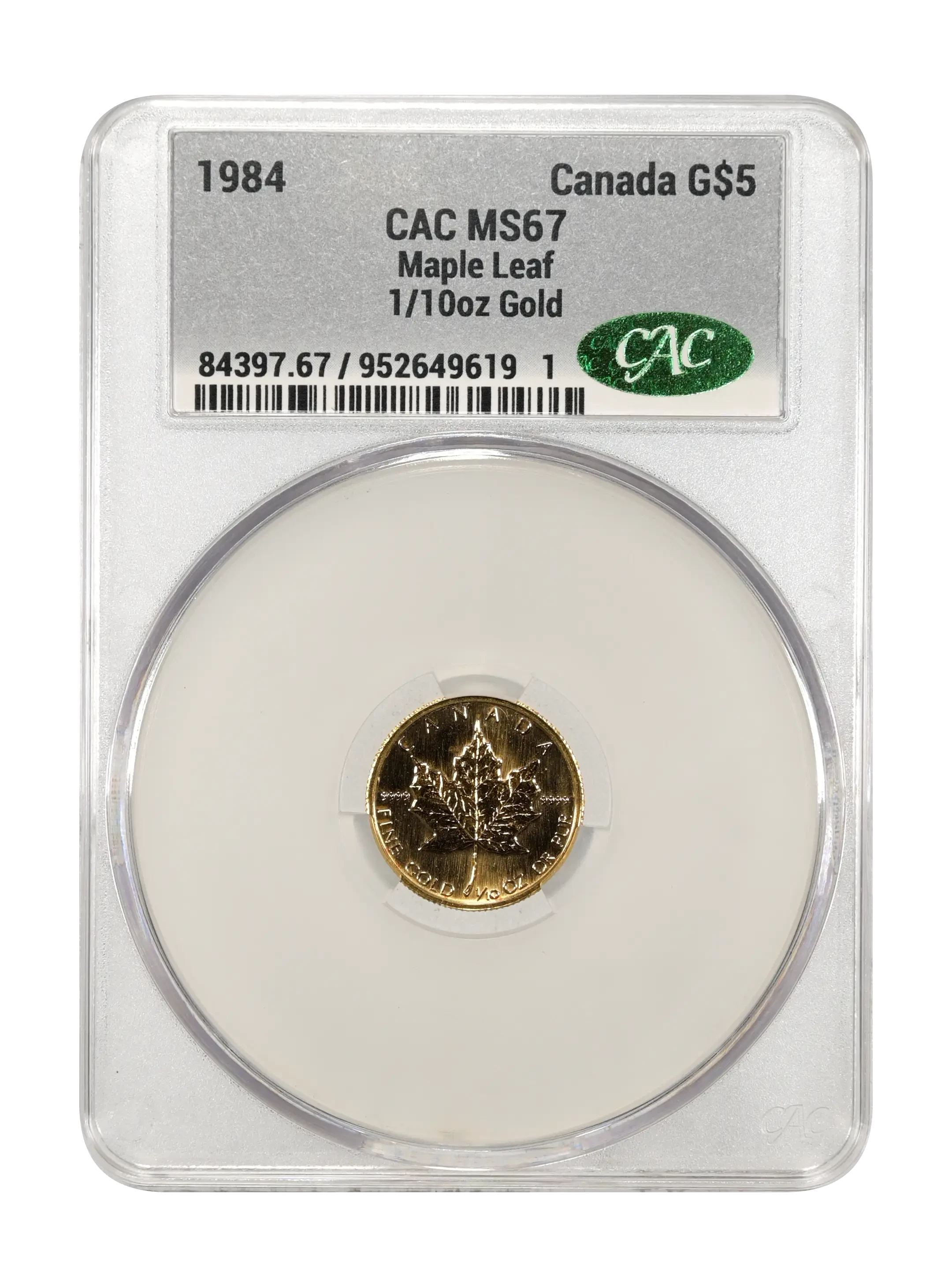 Canada Gold $5 Maple Leaf, Tenth Ounce 1982– Coin Values & Prices