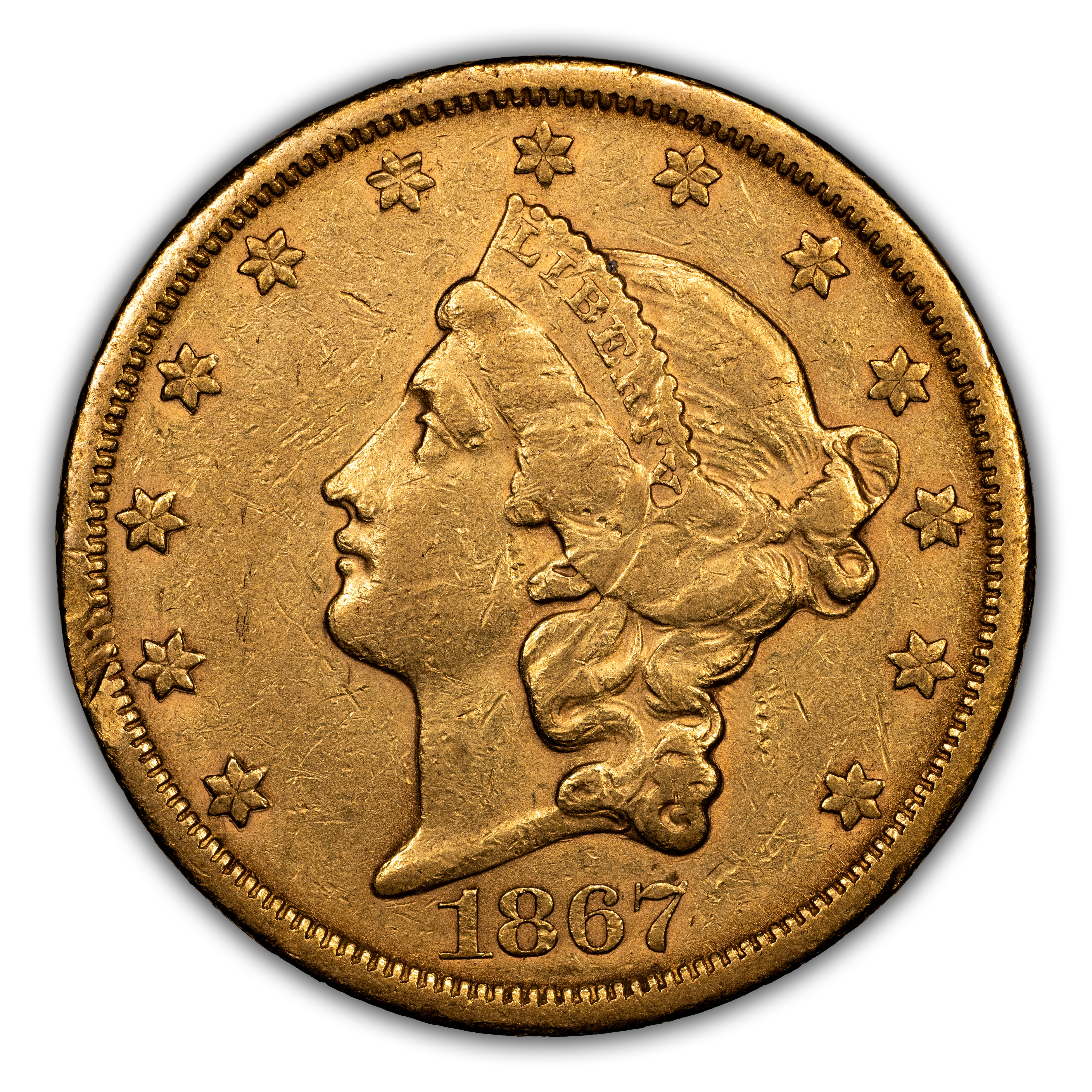 1867-S $20 MS