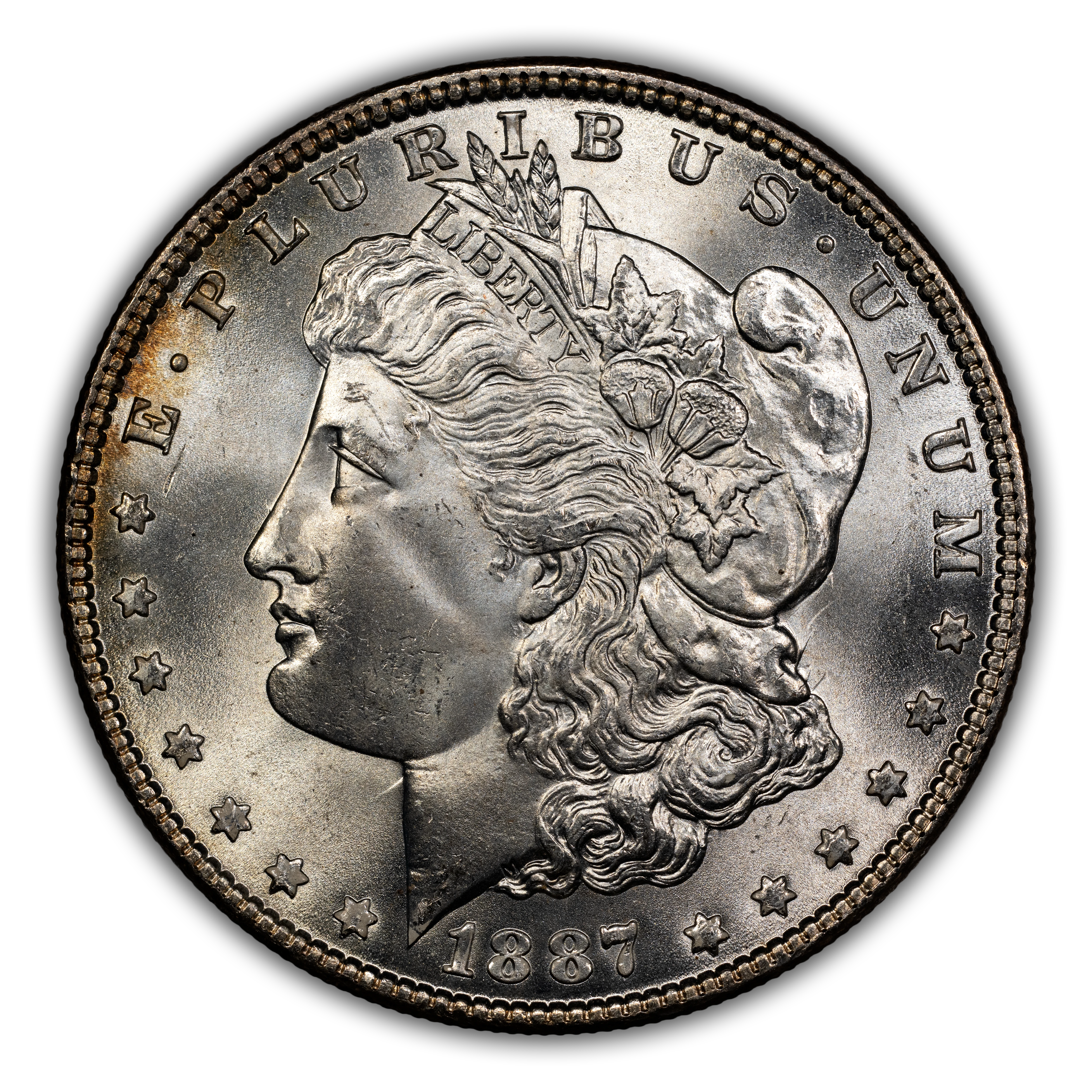 1887 $1 Alligator Eye, Clashed Dies, VAM-12A MS
