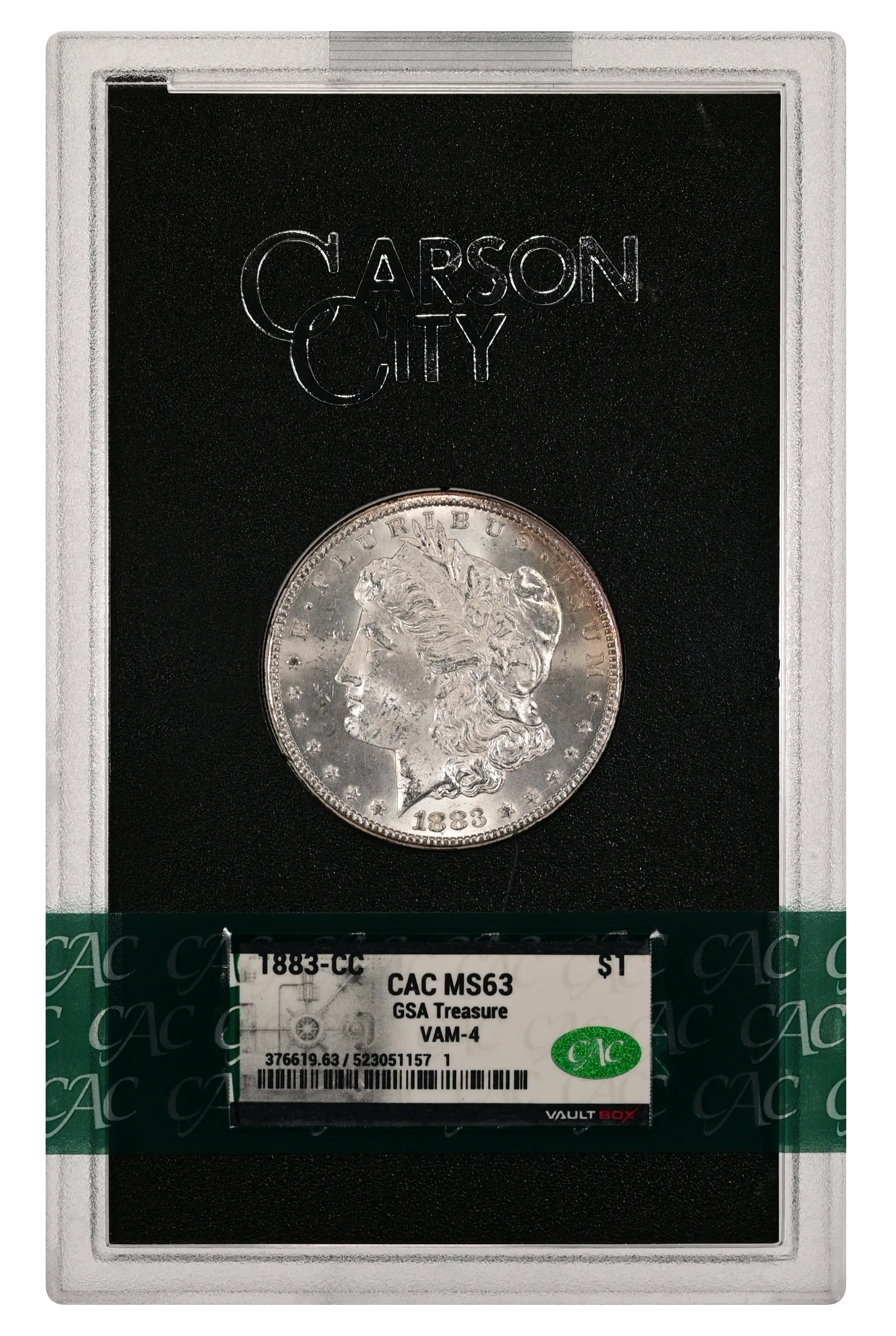 1883-CC $1  GSA Hoard, Doubled Date, Dash Under 8, VAM-4 MS thumbnail 7
