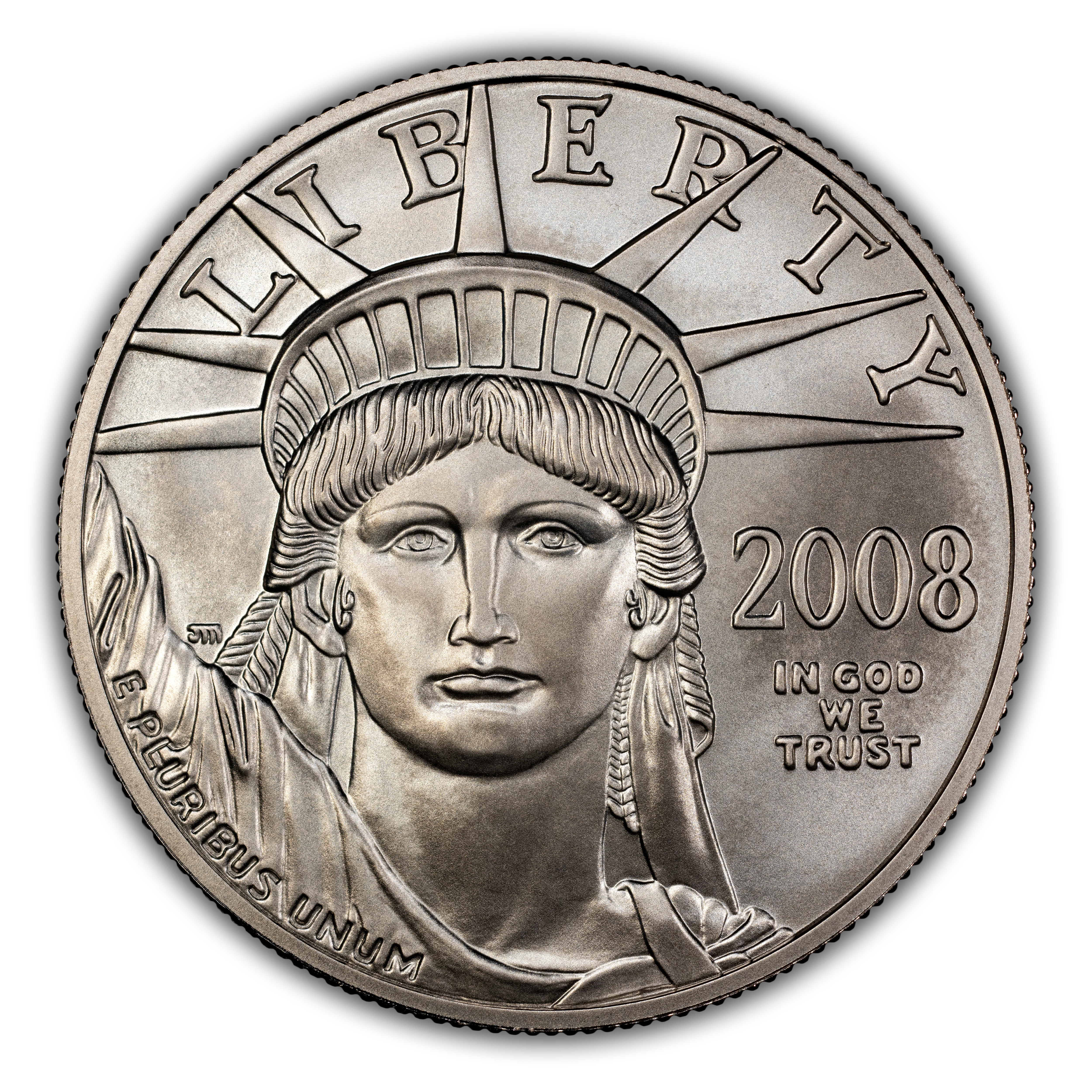 2008-W P$100 Platinum Eagle, Burnished MS