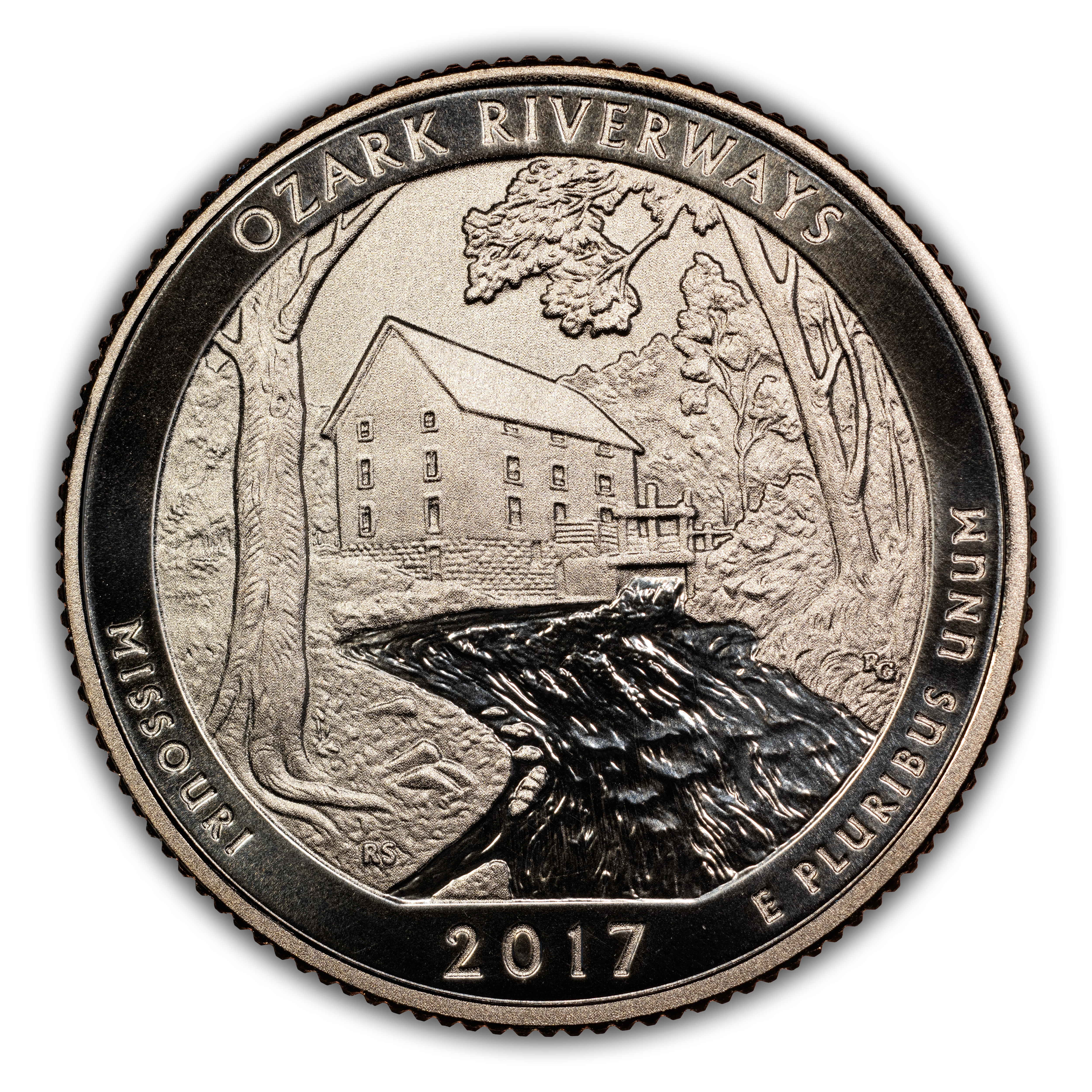 2017-S 25c Ozark Riverways, Enhanced Unc MS