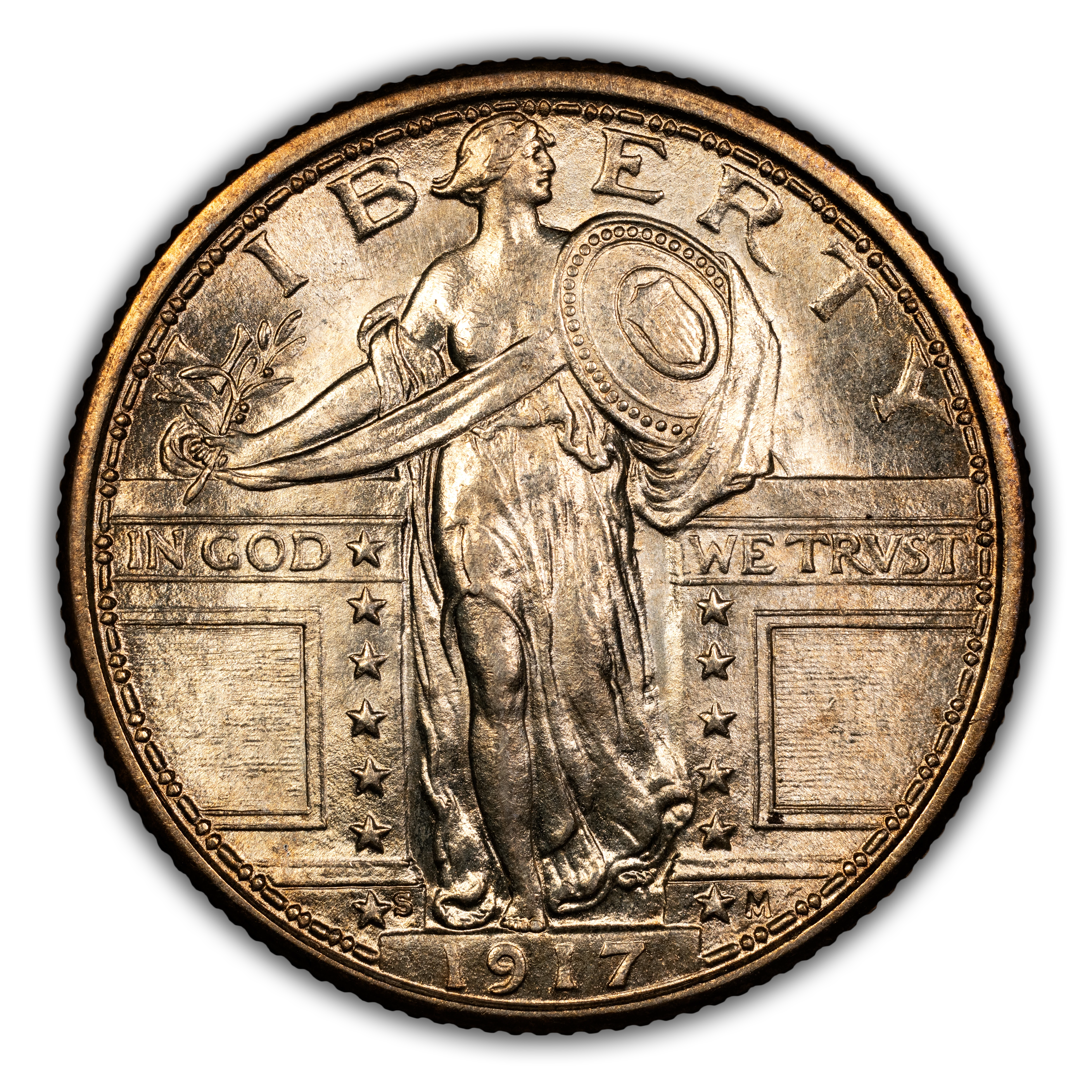 1917-S 25c Type 1 MS FH thumbnail 3