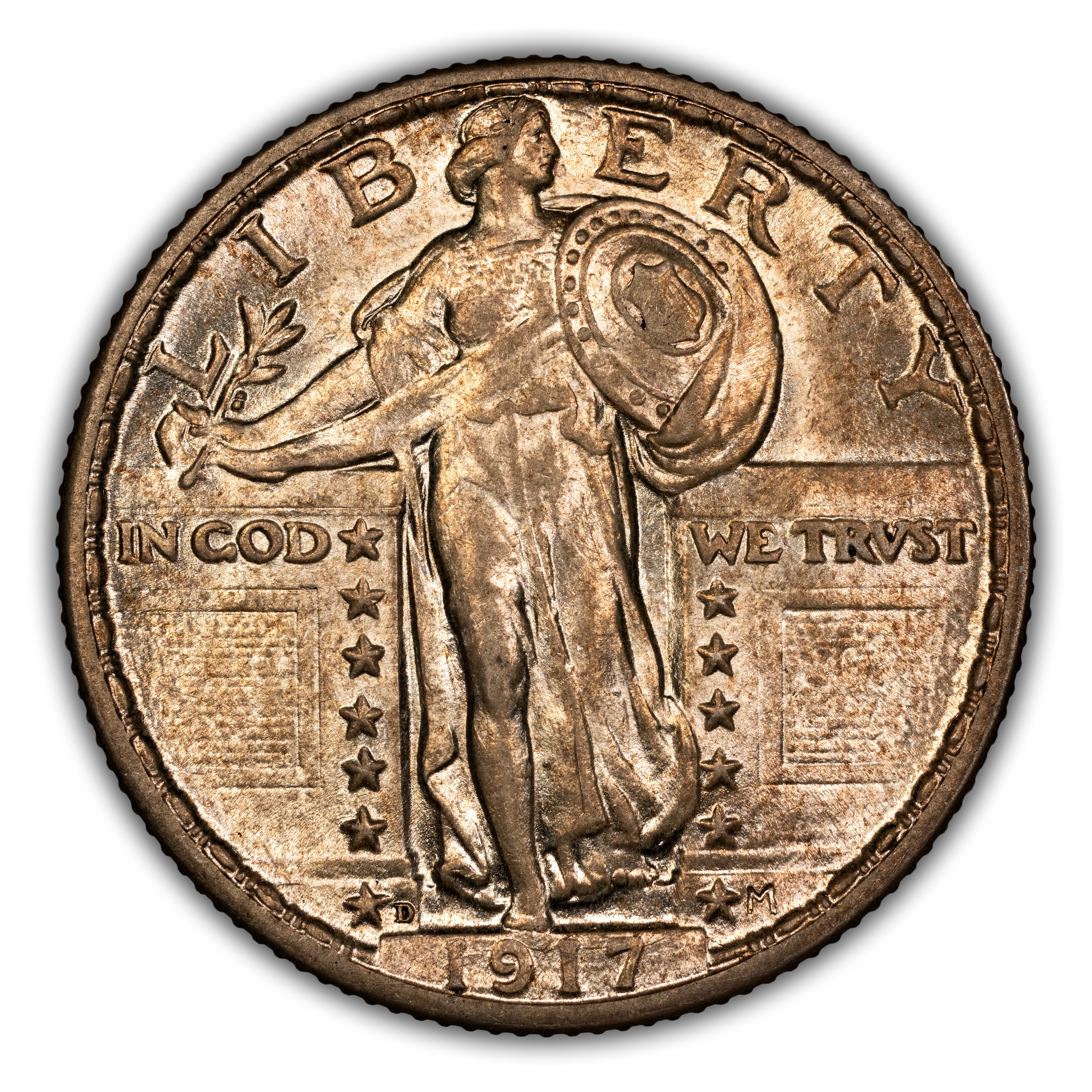 1917-D 25c Type 2 MS FH thumbnail 3