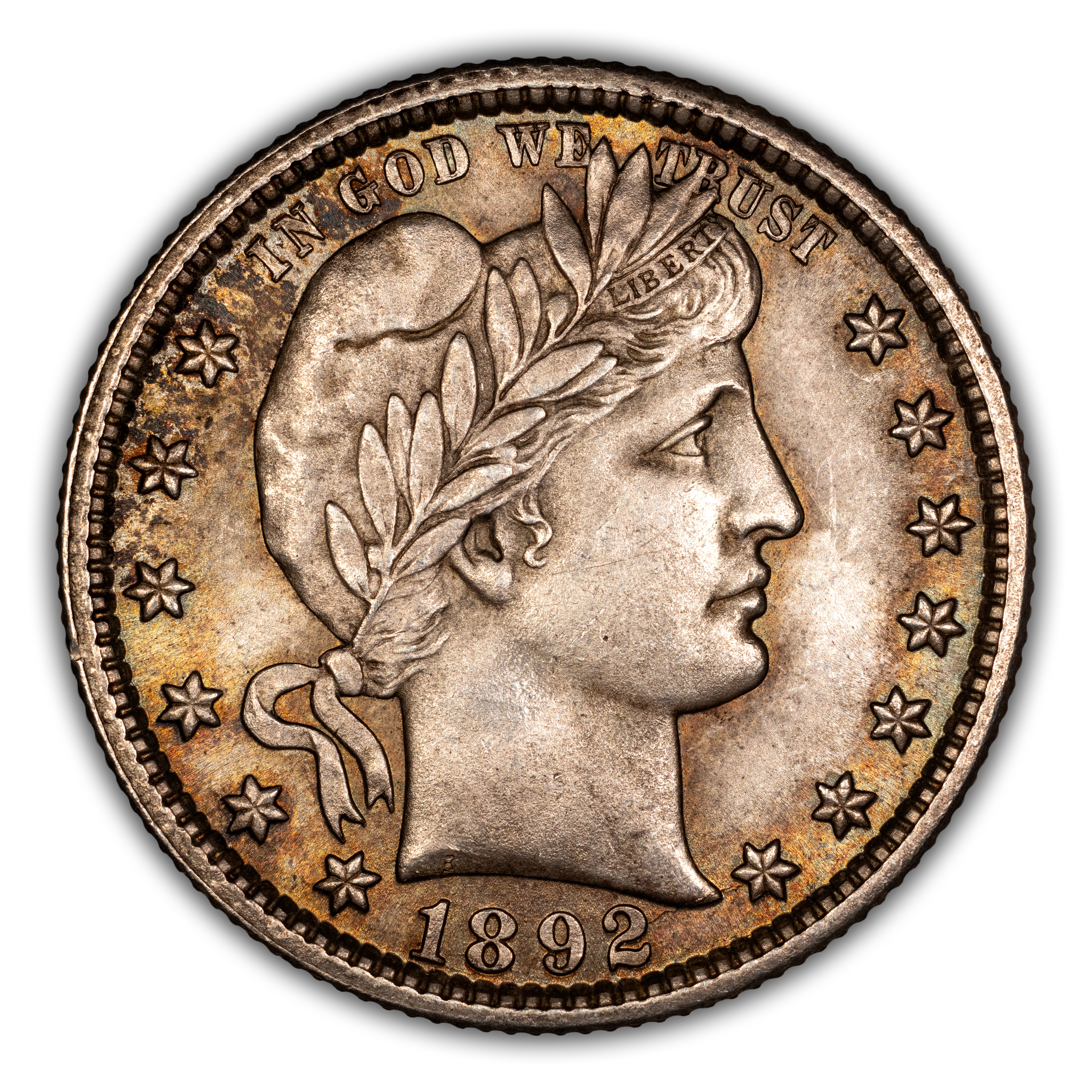 1892 25c Doubled Die Obverse, FS-101 MS thumbnail 2