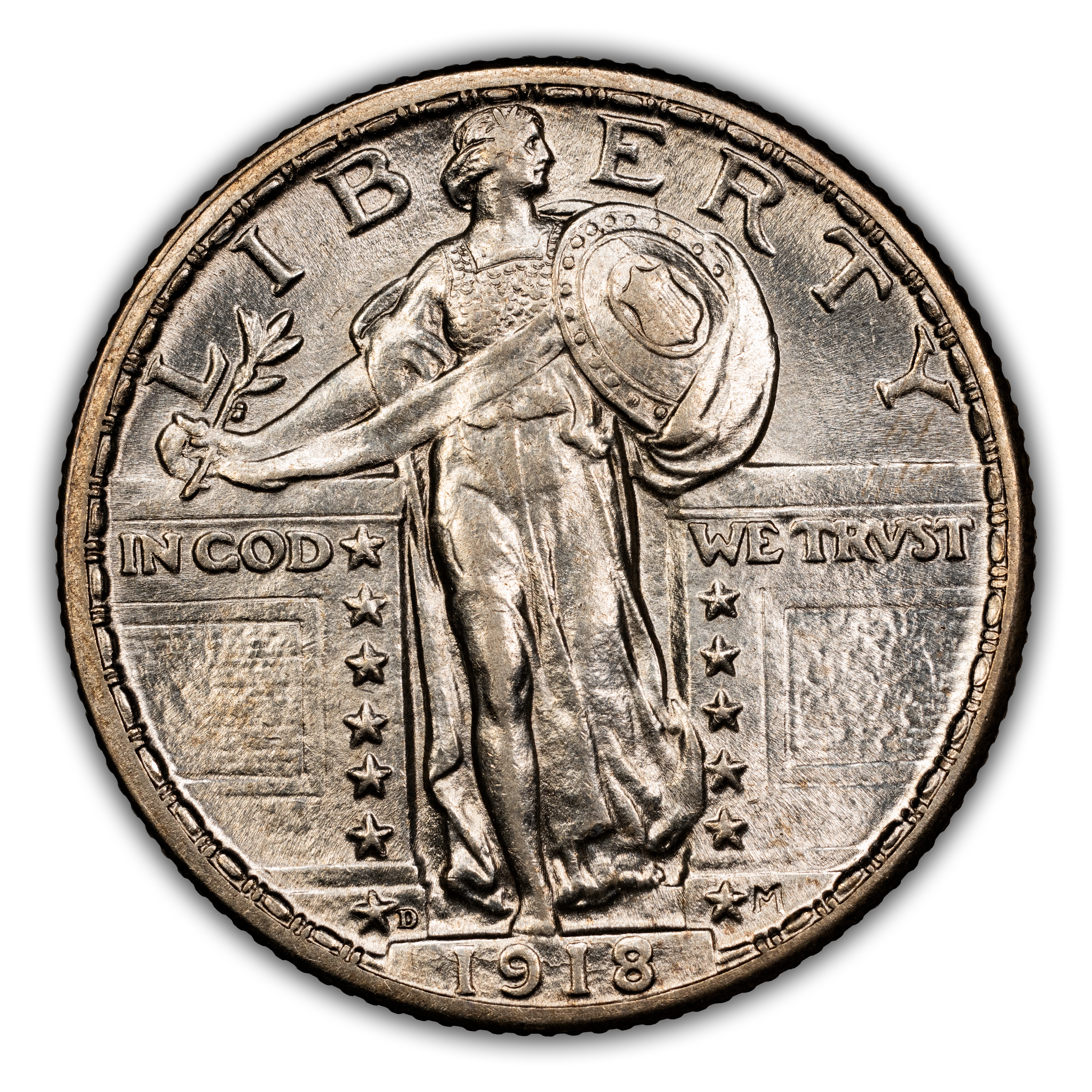 1918-D 25c MS FH thumbnail 4