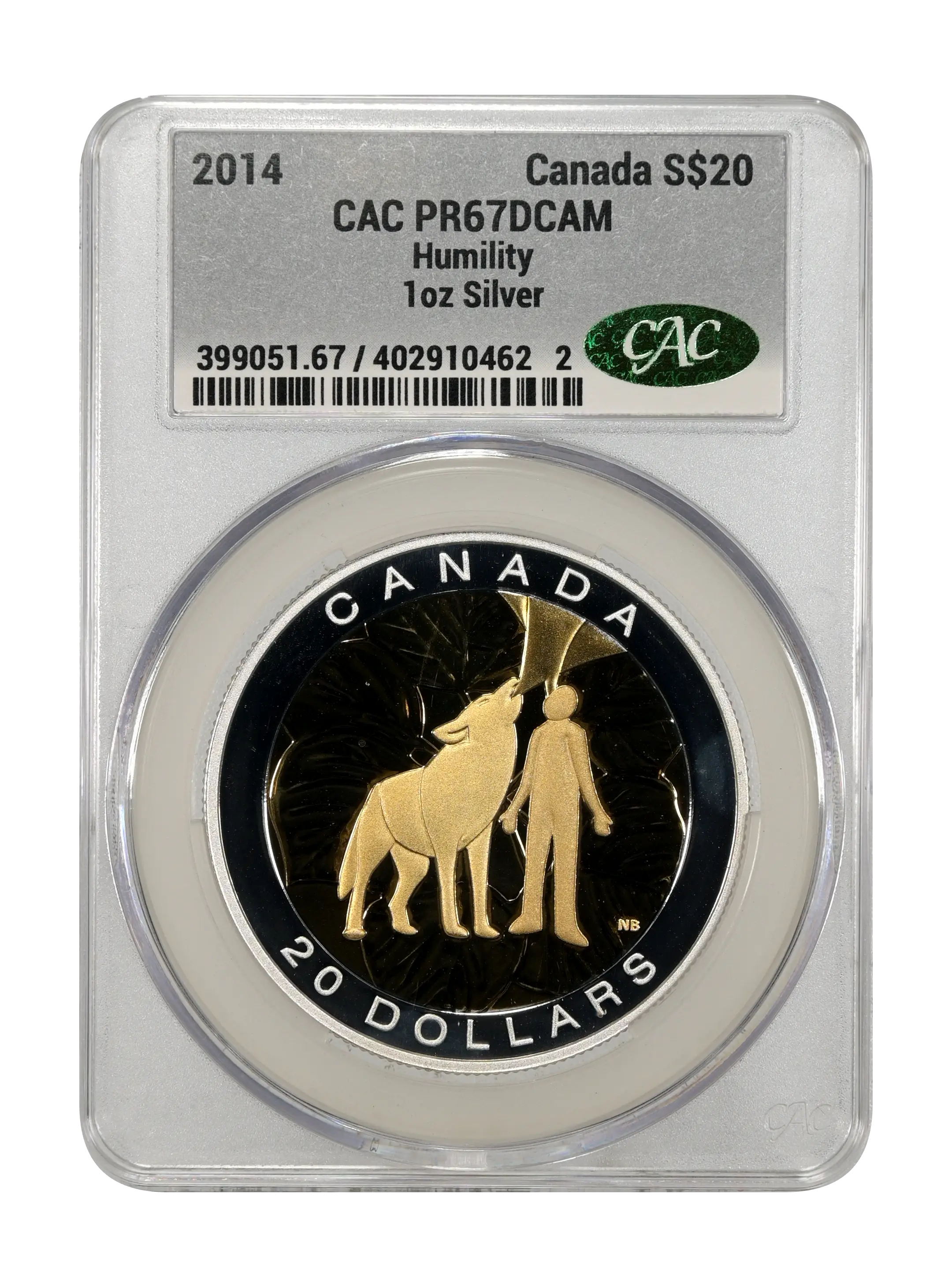 2014 S$20 1oz Silver, Humility PR DCAM