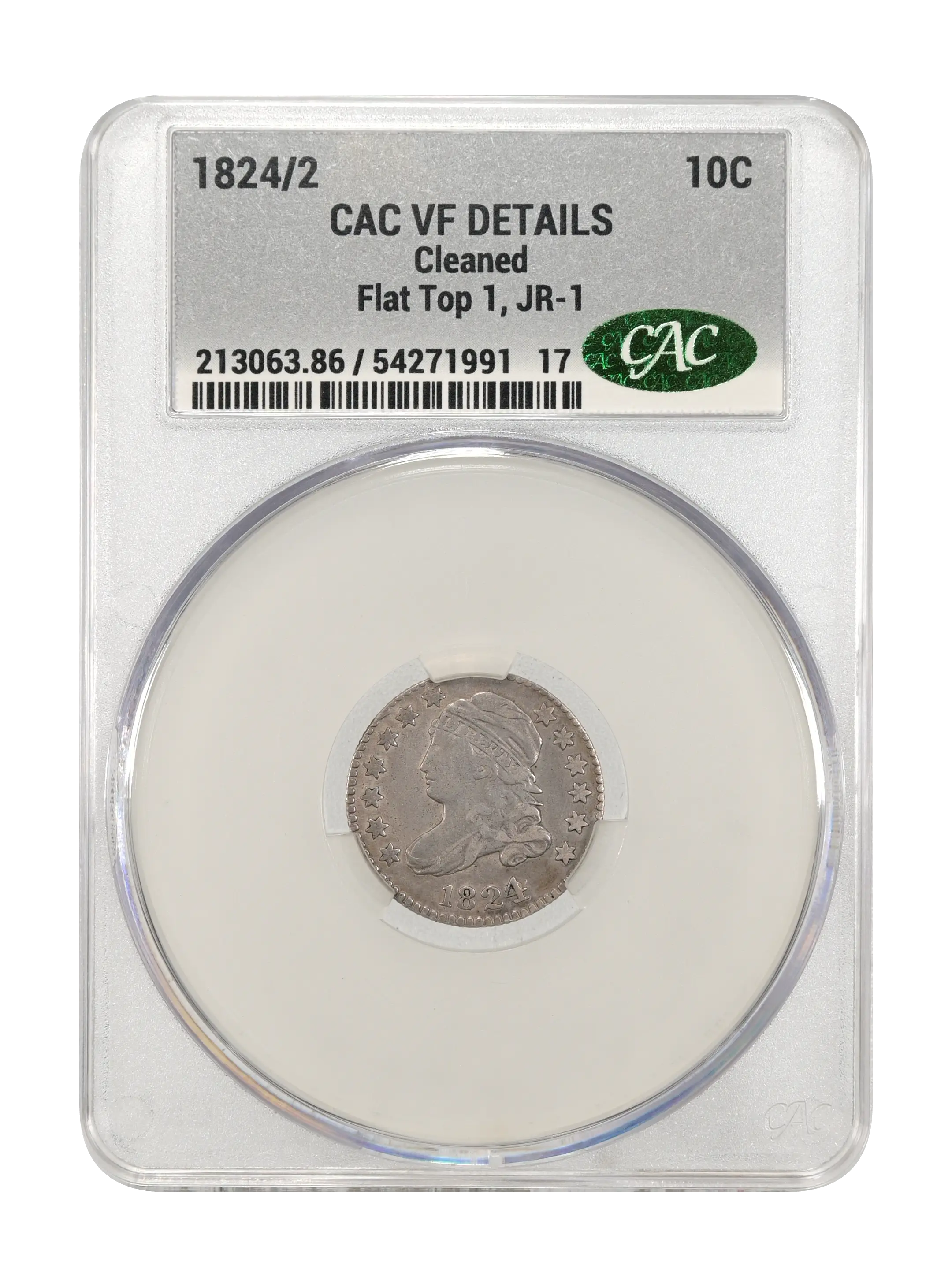 1824/2 10c Flat Top 1, JR-1 MS thumbnail 16