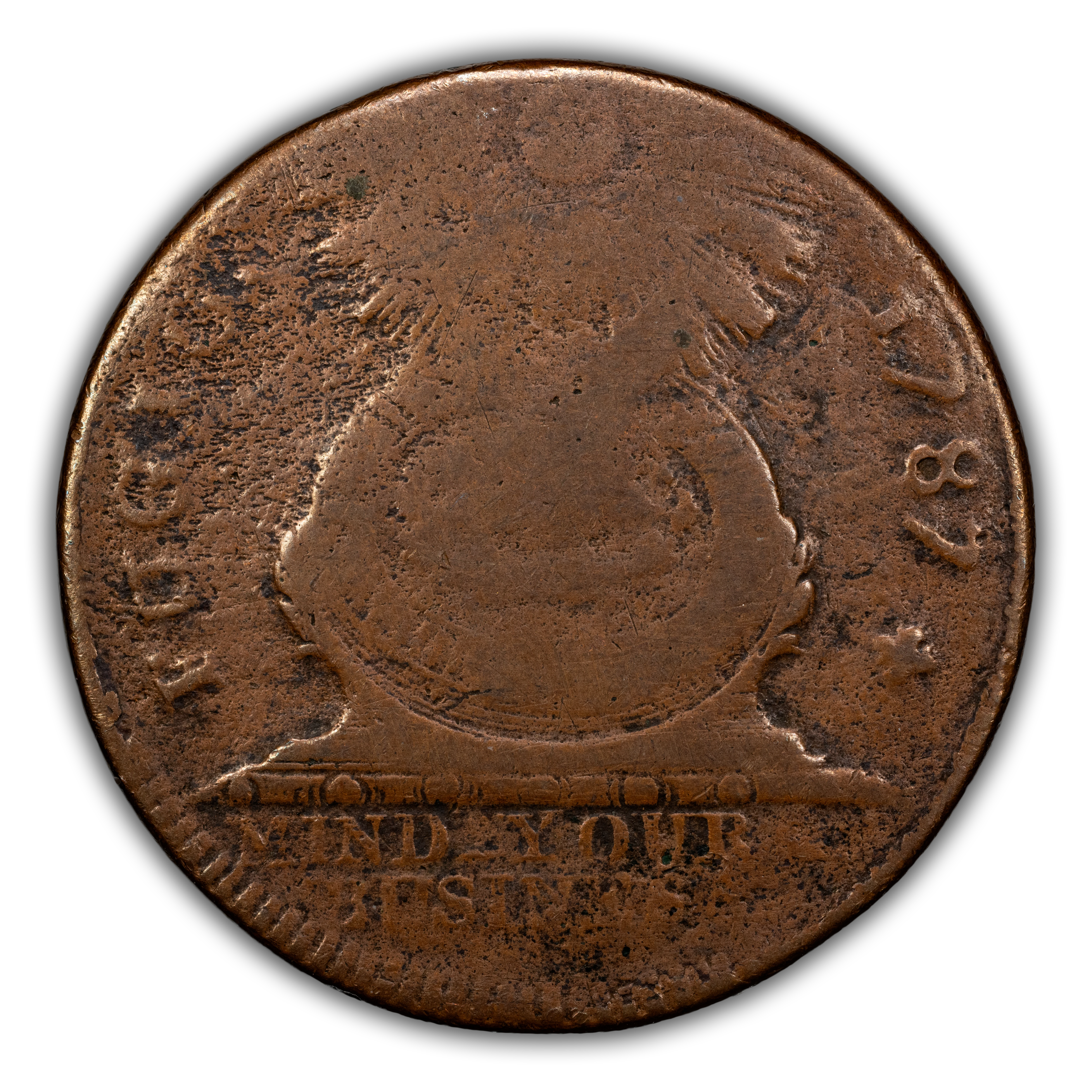 1787 Fugio 1c No Cinq, Cross After Date, UNITED STATES, Newman 1-B MS BN