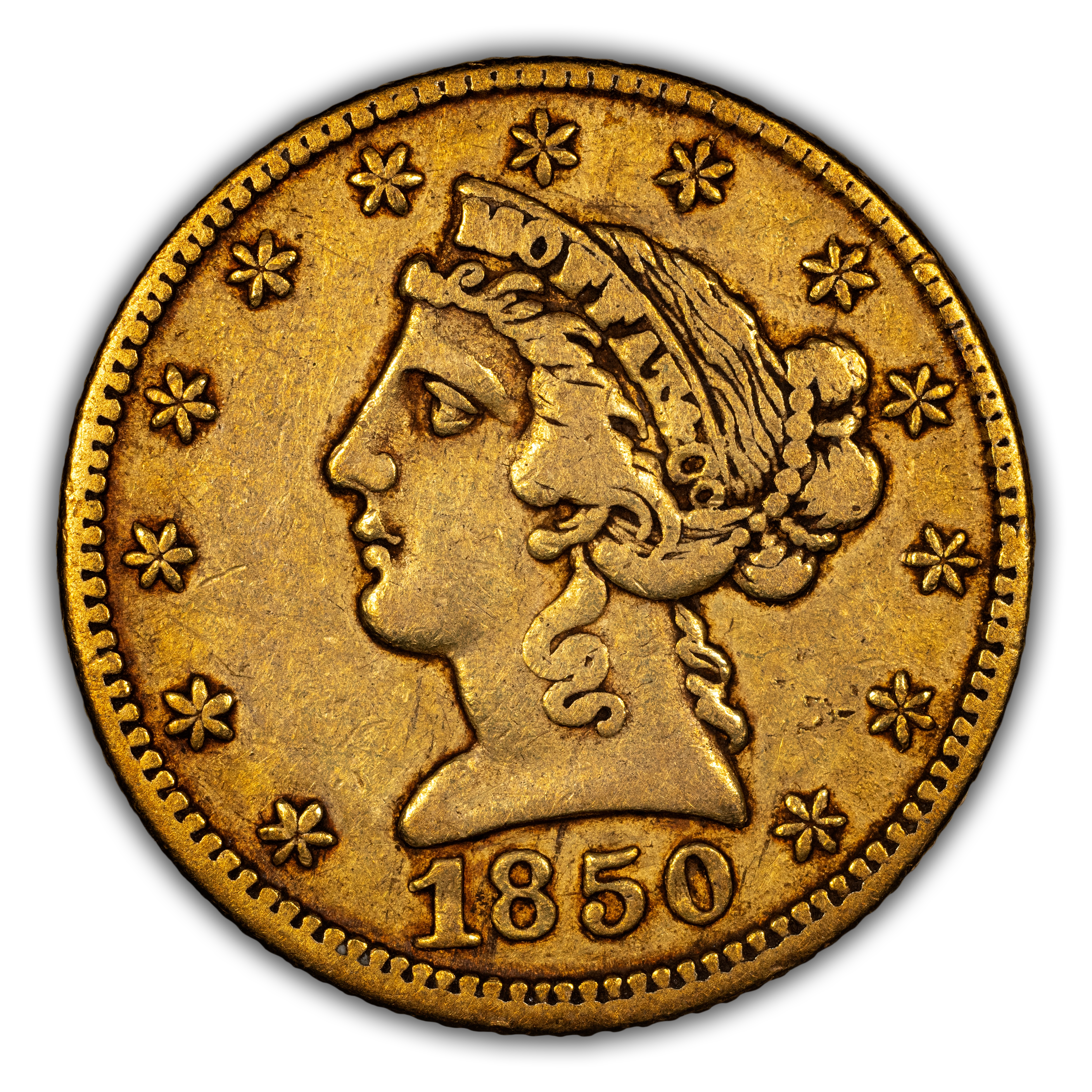 1850 G$5 Moffat & Co., K-7 MS