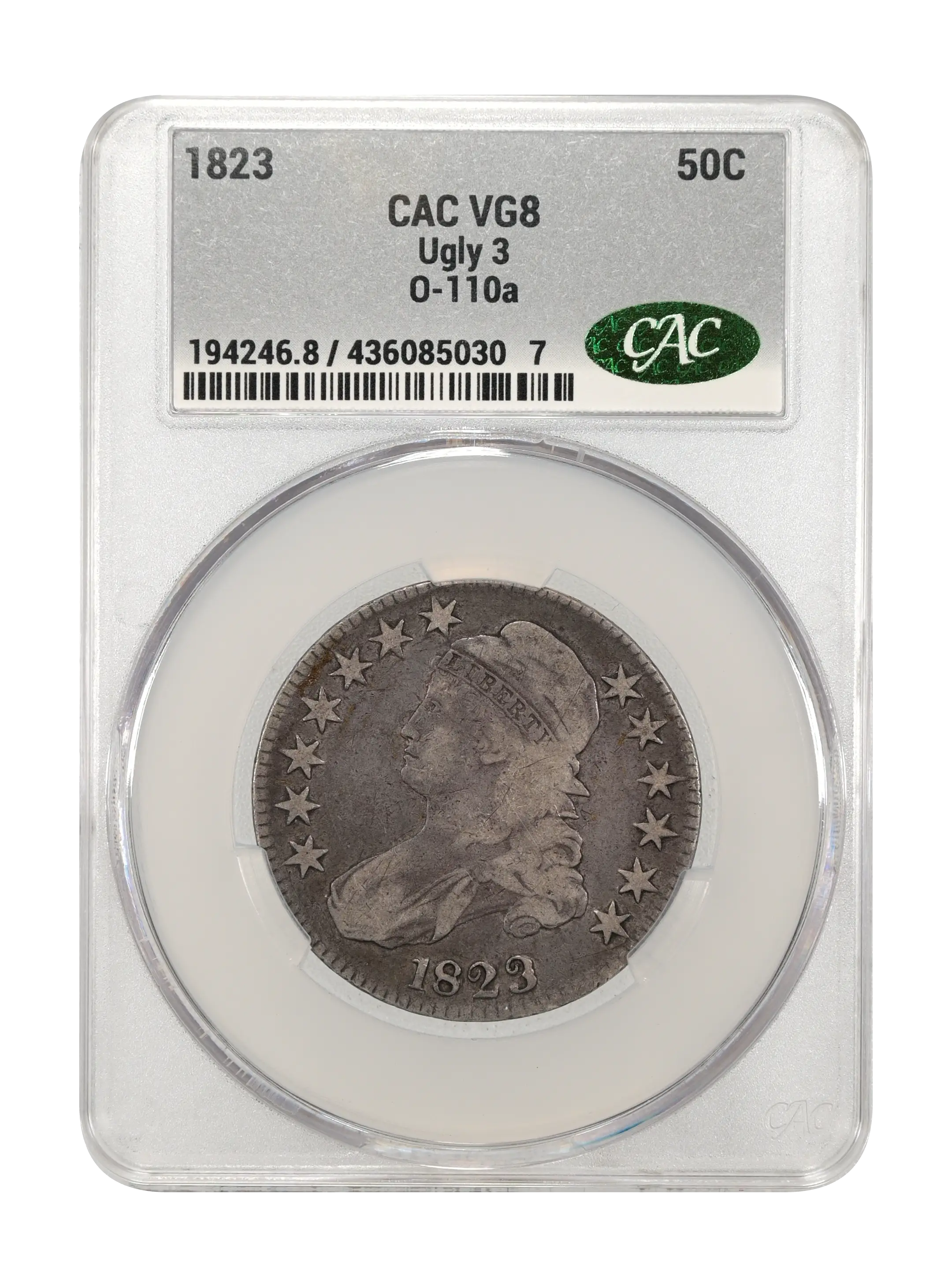 1823 50c Ugly 3, O-110a MS thumbnail 12
