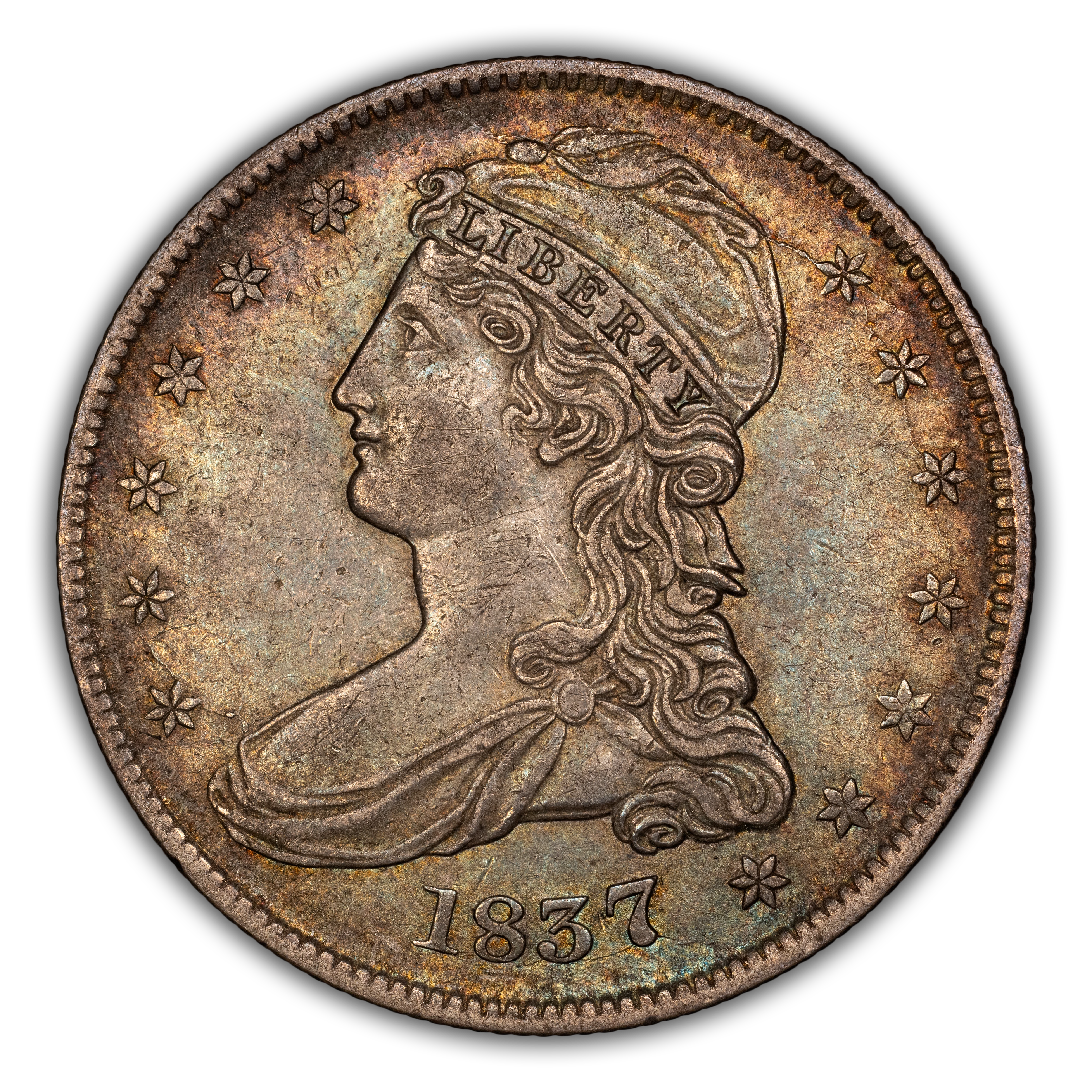 1837 50c Reeded Edge MS